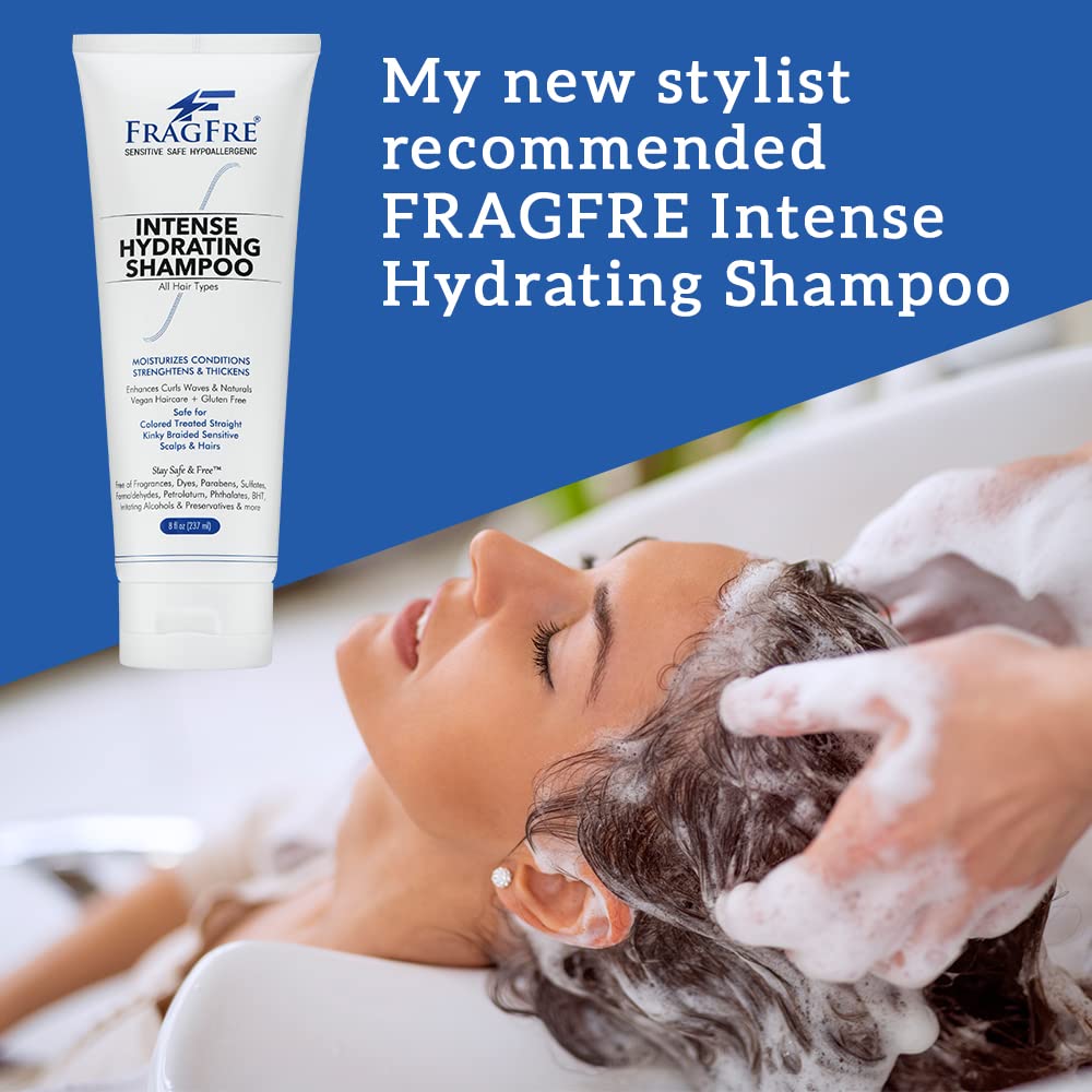 Fragrance-Free Intense Hydrating Shampoo 8 oz | Sulfate-Free, Vegan & Hypoallergenic for Dry, Color-Safe Hair