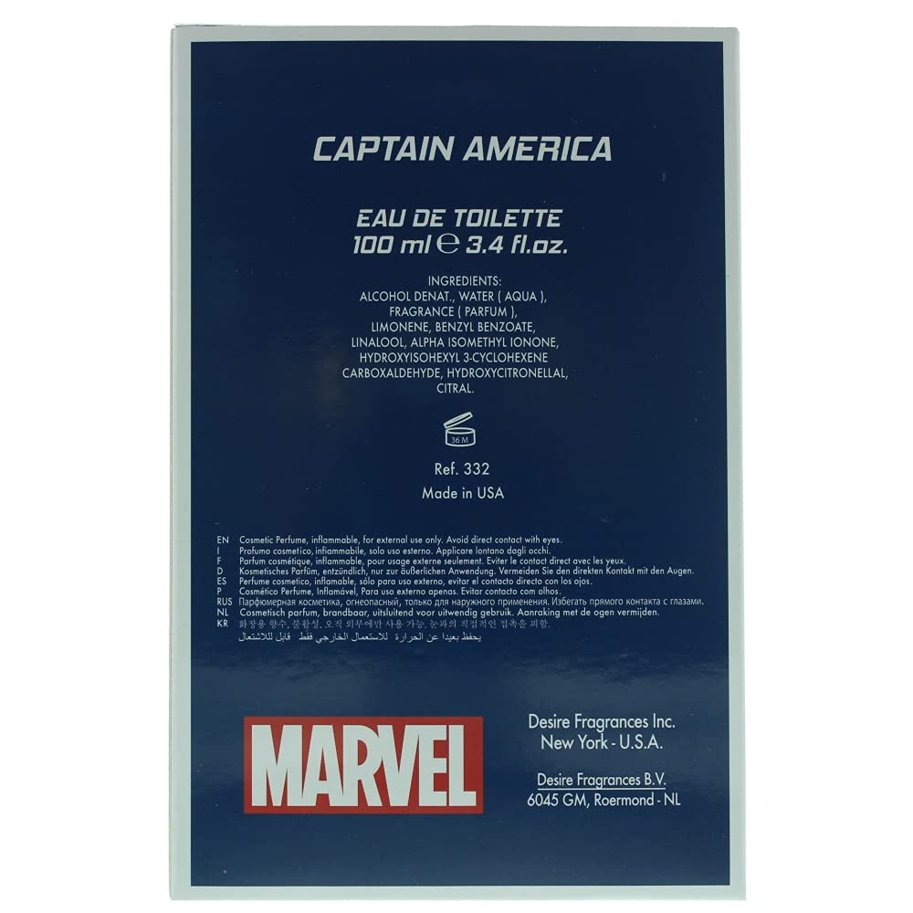 Captain America Eau de Toilette for Men - 3.4oz Cologne Spray by Air Val International