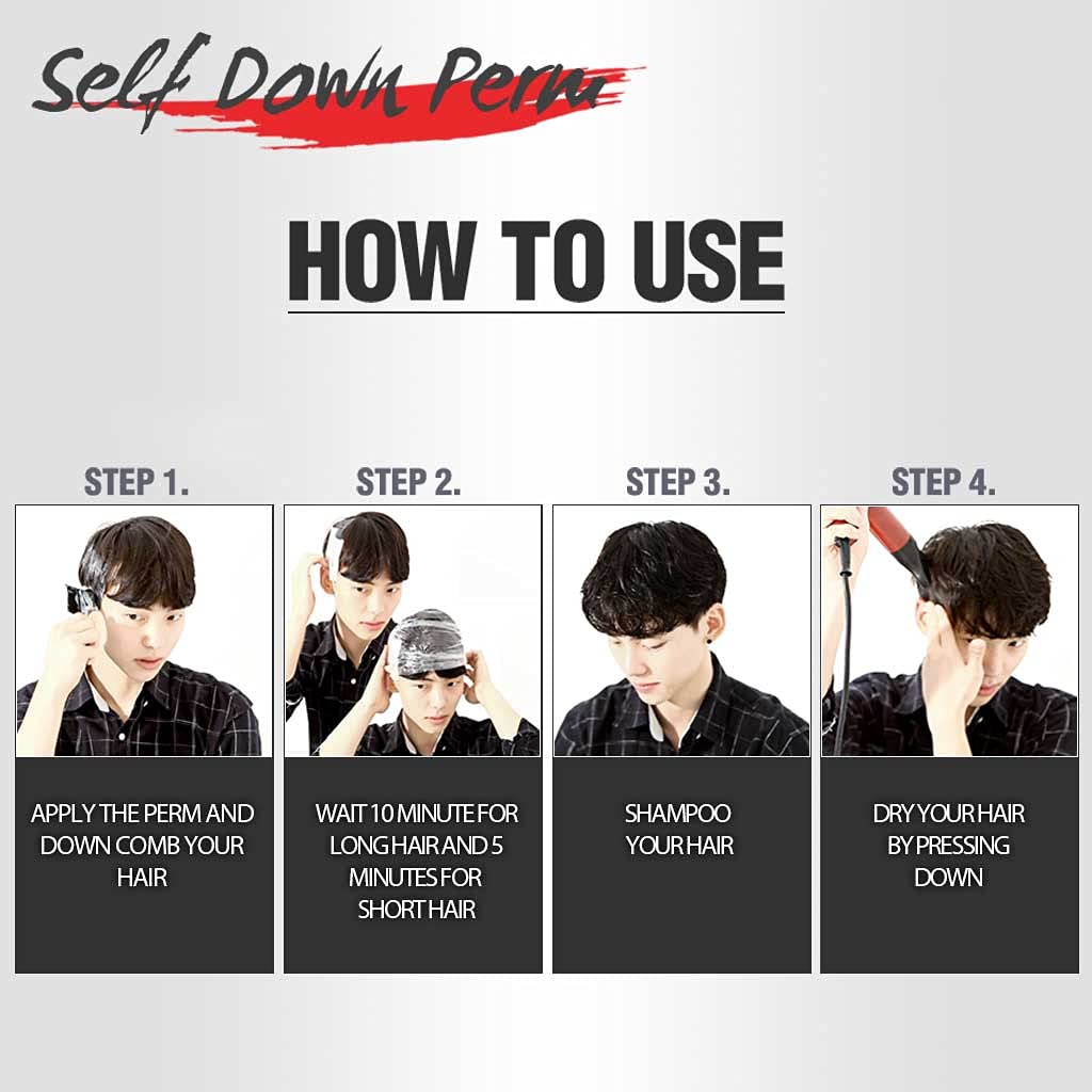 DASHU For Men Fast Down Perm - Tame Side Hair, Strong Hair Straightener, DIY Kit