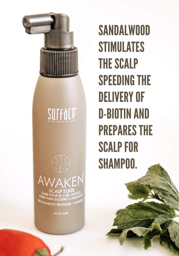 Surface Hair - Awaken Therapeutic Scalp Elixir – Natural Ingredients for Thinning Hair and a Healthy Scalp - 4 fl oz