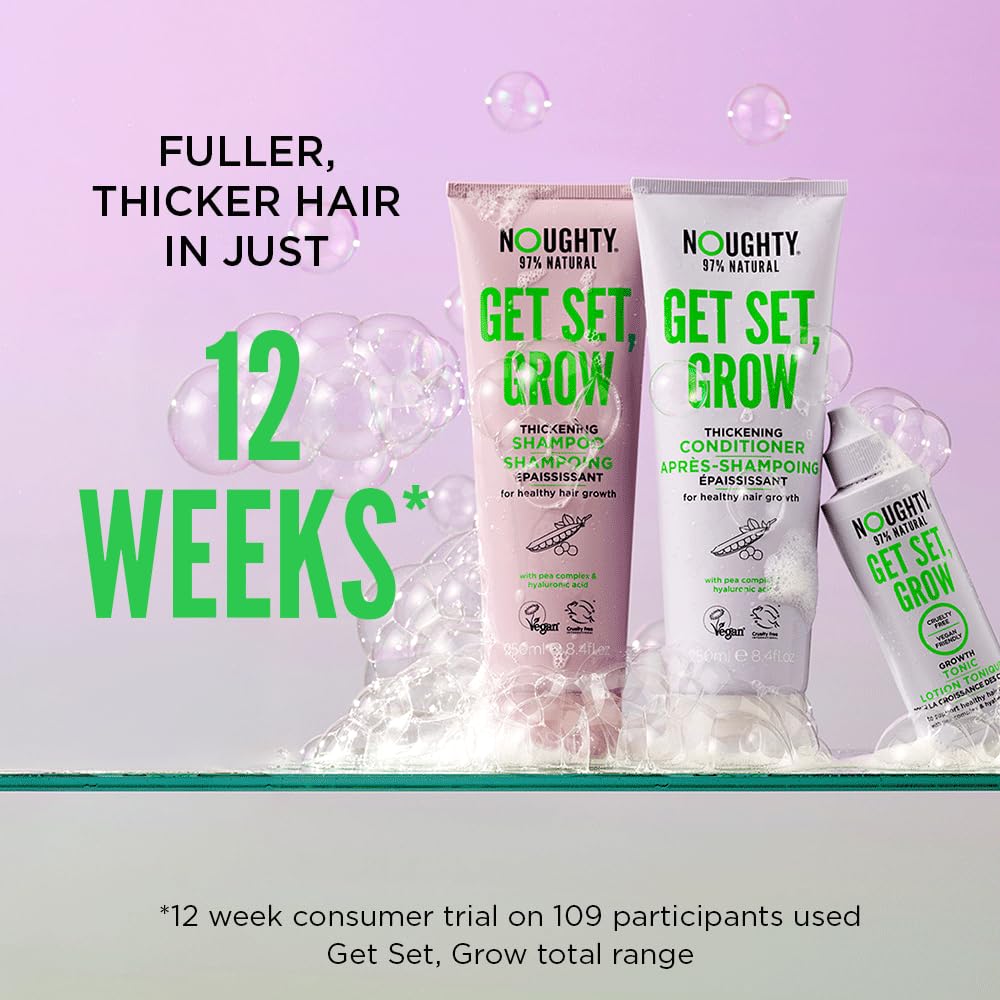 Noughty 97% Natural Get Set Grow Tonic, Leave in Treatment for Thicker and Fuller Looking Hair, 97% Natural, with Pea Complex and Hyaluronic Acid 75ml