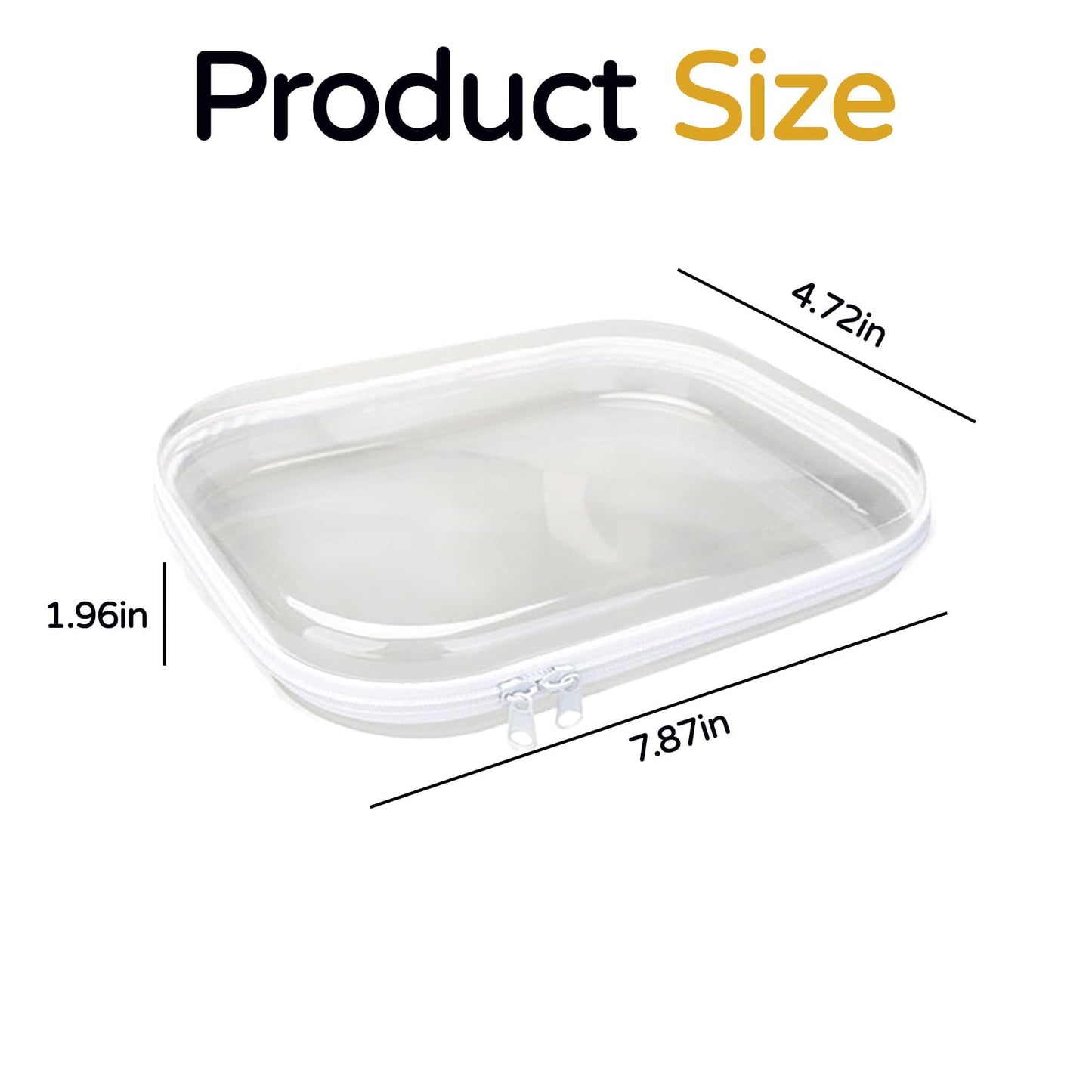 3PCS Zippered Transparent Cases for Snacks,Portable Waterproof Cosmetic Bag with Zipper,Clear Hard Shell Zipper Case for Cosmetic Storage, Putting Snacks, Pencil Case (3PCS-S)