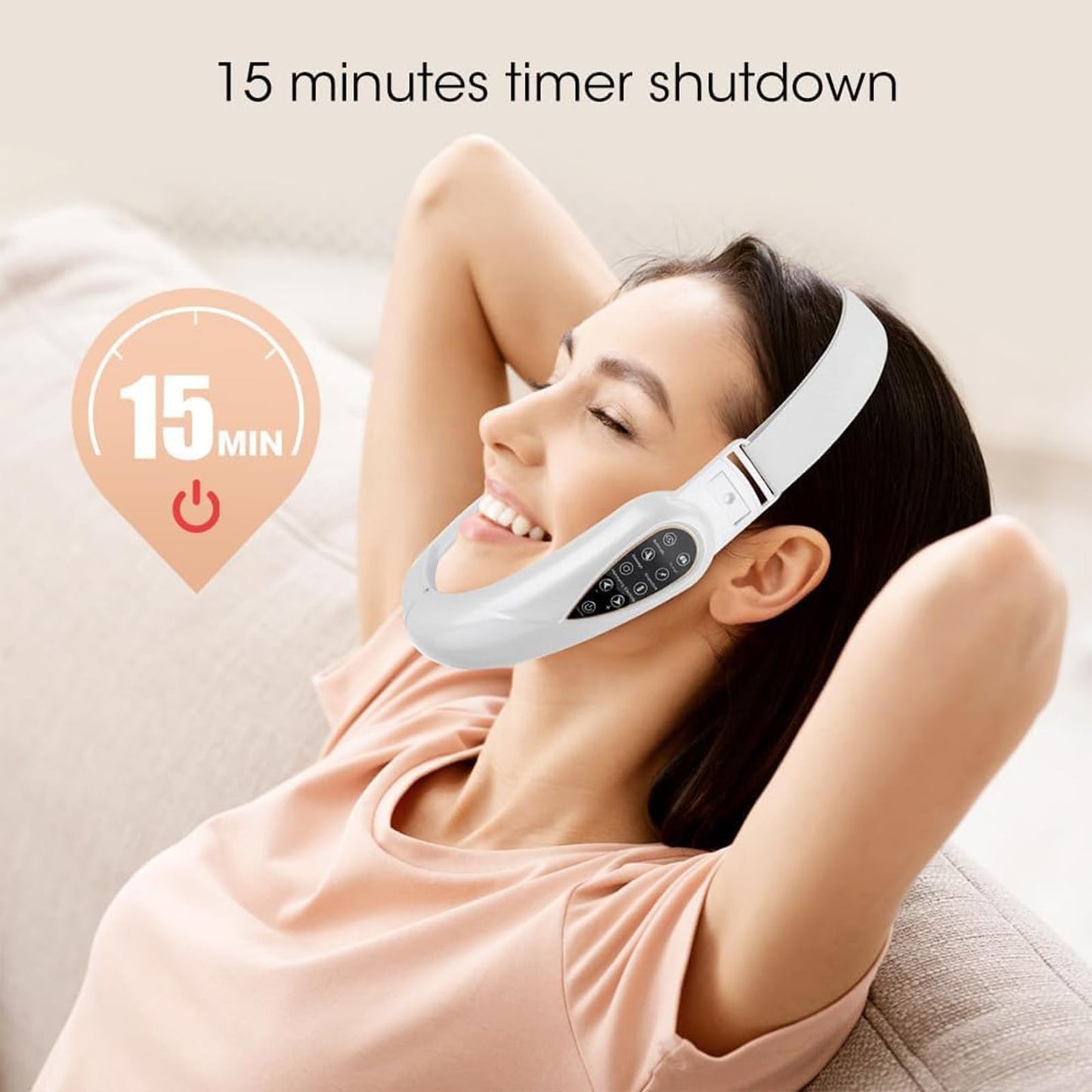ContourFlex 4 in 1 Massager for Face, 2026 New Reviona Contour Flex Facial Sculpting Device for Double Chin, 5 Modes & 15 Intensities, Tightens Jawline, Reduces Sagging Skin(Pink)