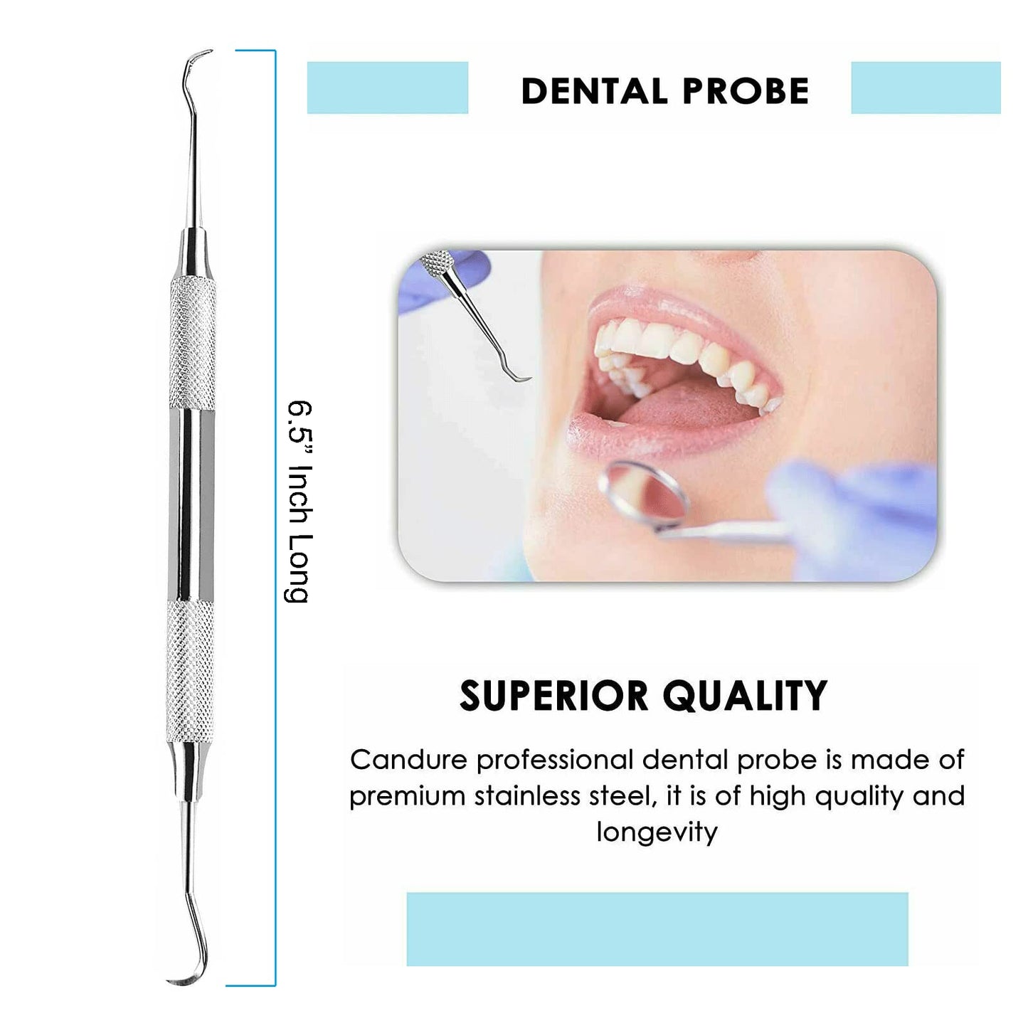 Professional Dental Tools - Dental Pick, Dental Scaler for Tartar Plaque Remover Tooth Cleaner Teeth Scraper Dentist Hygienist Kit Sickle Scaler Teeth Cleaning Set Stainless Steel 1 Pc By Krisp Beauty