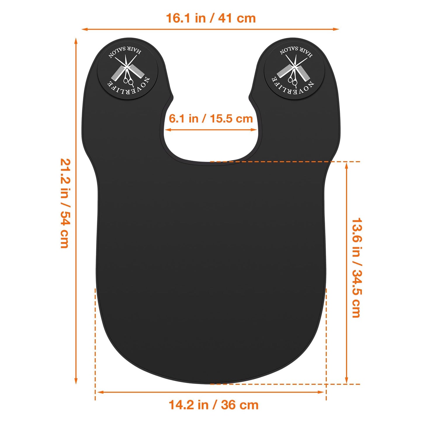 Noverlife Black Hair Cutting Collar, Silicone Hair Cutting Guide Cutting Capes Rubber Neck for Hairstylist, Weighted Hair Dye Collar Haircut Guard Shield, Rubber Neck Wrap Hair Cutting Pad for Salon