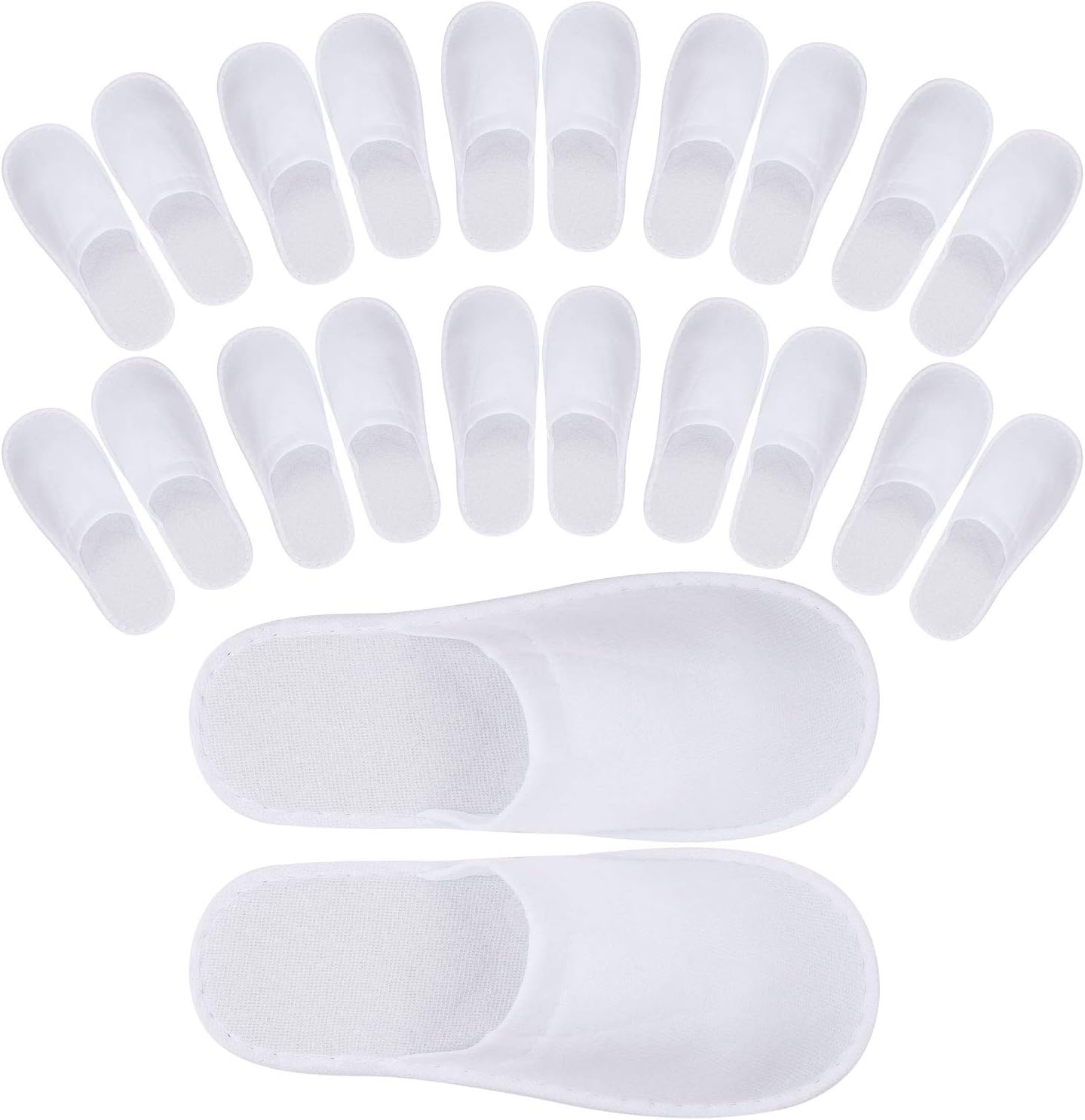Disposable Spa Slippers for Hotel Guests - 24 Pairs Closed Toe Flip Flops, Super Comfort