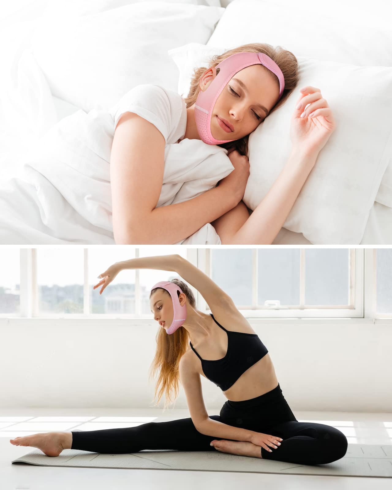 Meto Reusable Face Slimming Strap, V Line Mask, Double Chin Reducer, Chin Up Patch, Face Lift Tape, Chin Strap, V Shaped Belt, V Shaped Slimming Face Mask to Prevent Sagging