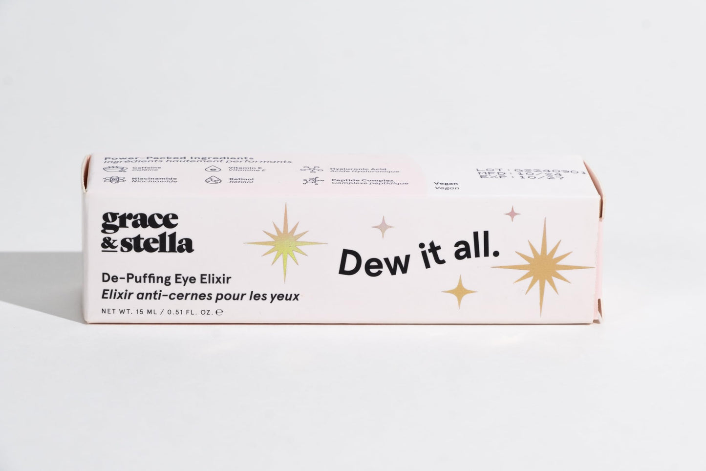 grace & stella Under Eye Brightener Roller - Airplane Travel Essentials - Travel Size Toiletries - Retinol & Caffeine Eye Serum for Puffiness, Dark Circles, Wrinkles - Vegan Skincare (15ml / 0.51floz)