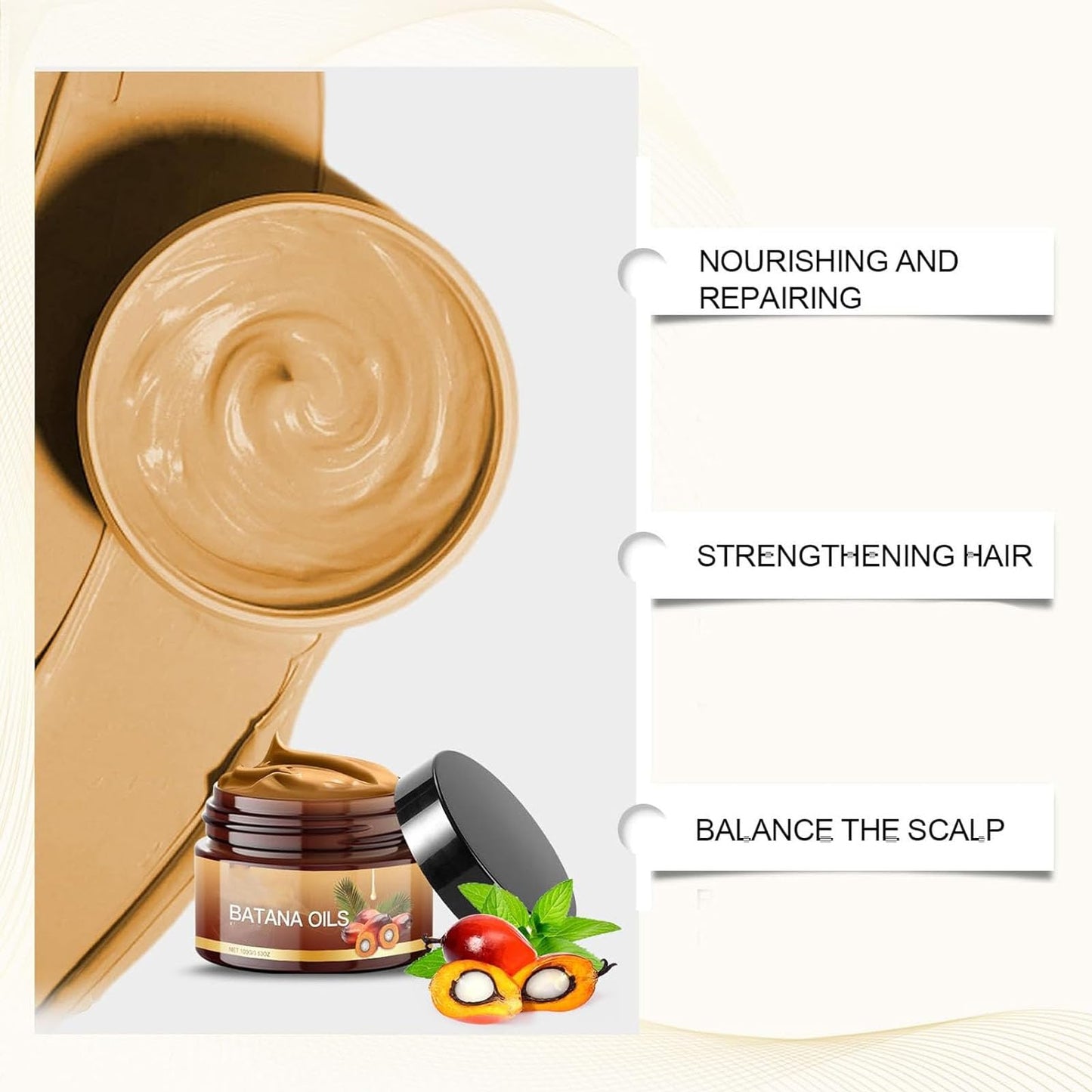 Batana Natural Hair Growth Conditioner, Batana Oil for Hair Growth, Natural Organic Butter Conditioner for Revitalized Shiny, Thicker, Fuller Hair (1)