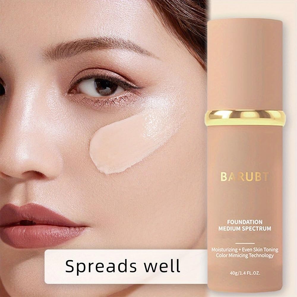 3PCS 4 in 1 Color-Changing foundation Liquid - Moisturizing Medium Full Coverage Concealer, Medium Spectrum Foundation Cream Moisturizing Nourishing,Waterproof & Sweatproof 40ml/1.41 FL.OZ*3