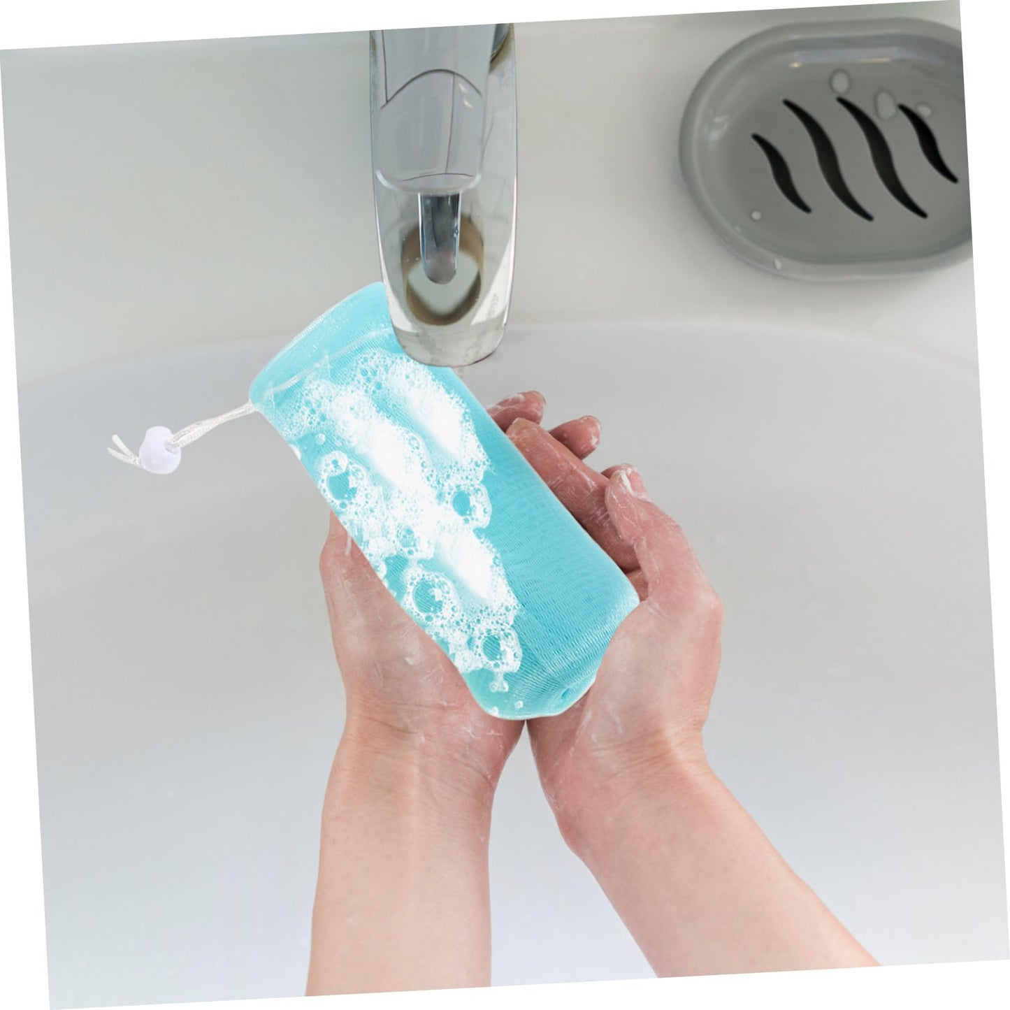 SOIMISS 8pcs Thickened Foaming Net Pouches for Bar Soap Hanging Facial Washing Bag for Homemade Convenient Storage Bath Shower Colors