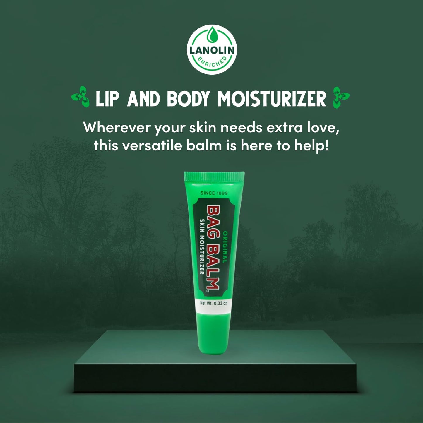 Bag Balm Original Lip Balm Tubes - 6 Pack for Chapped Lips & Dry Skin, 0.33oz Each