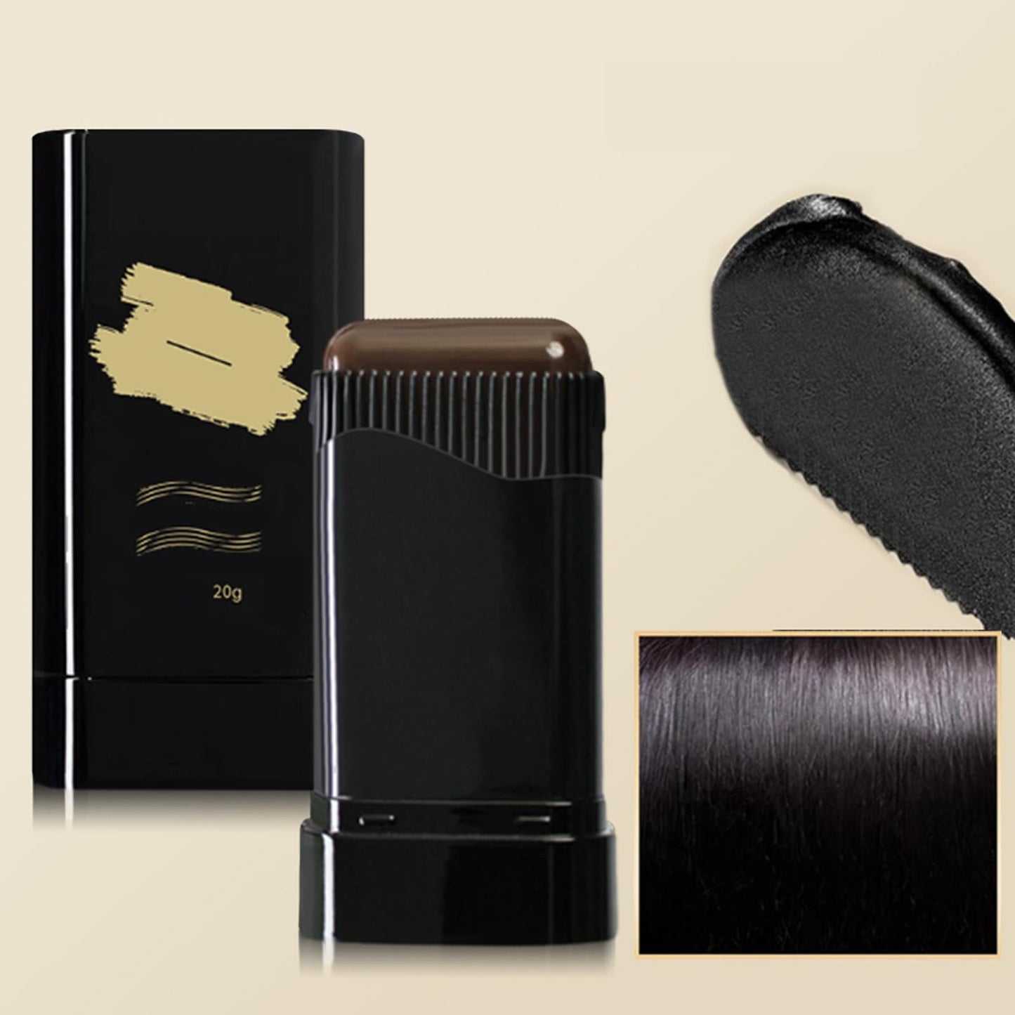 Cubrir Canas, Lápiz Para Cubrir Canas, Peine Colorante, A Tool to Temporarily Cover Gray Roots, An Easy-to-Use Hair Stick, And a Waterproof and Sweat-Resistant