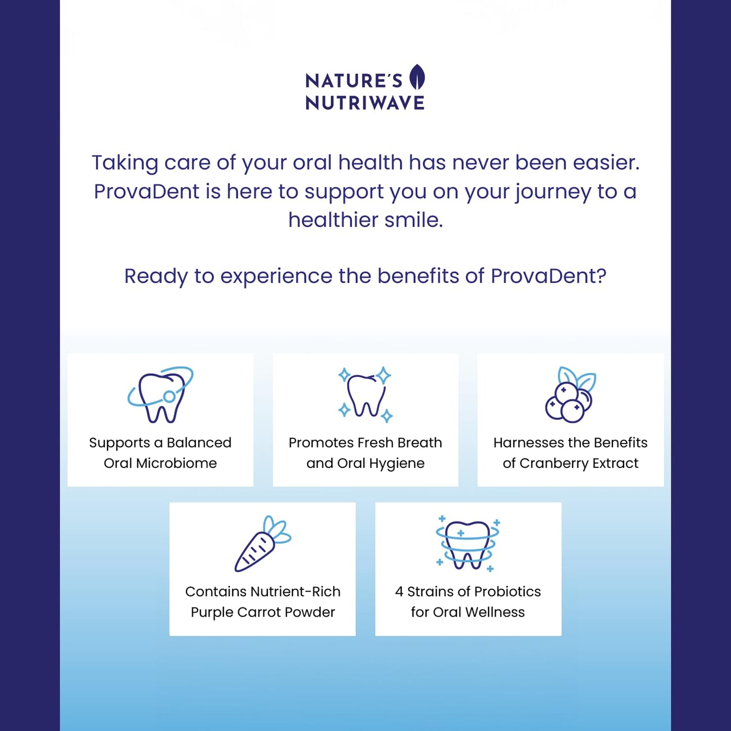 ProvaDent - Original Formulated Supplements for Teeth and Gums Health | Bad Breath Treatment for Adults | Boosts Oral Health - 100% Natural, Made in USA, 60 Tablets, 1 Month Supply