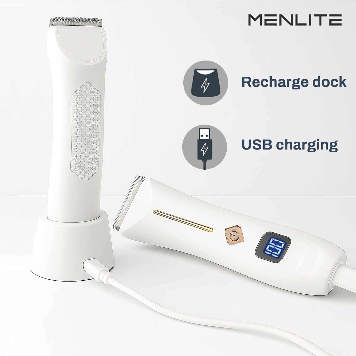 2-in-1 Waterproof Bikini Trimmer for Women - USB Rechargeable Electric Razor