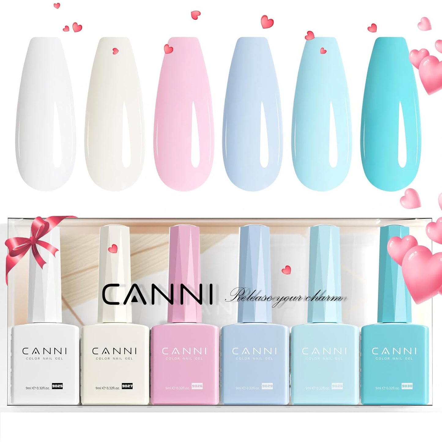 Jelly Nude Pink Gel Nail Polish Set - 6 Pcs Soak Off LED Gel Manicure Kit