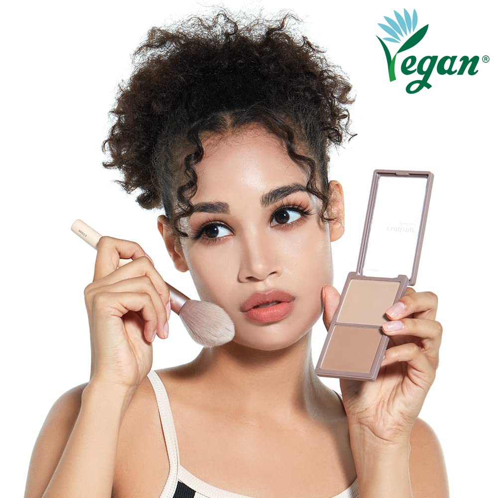 ETUDE Contour Powder Palette - Bronzer & Highlighter for Effortless Face Definition | Smooth Velvety Texture, Natural Finish | Ideal Korean Makeup Gift