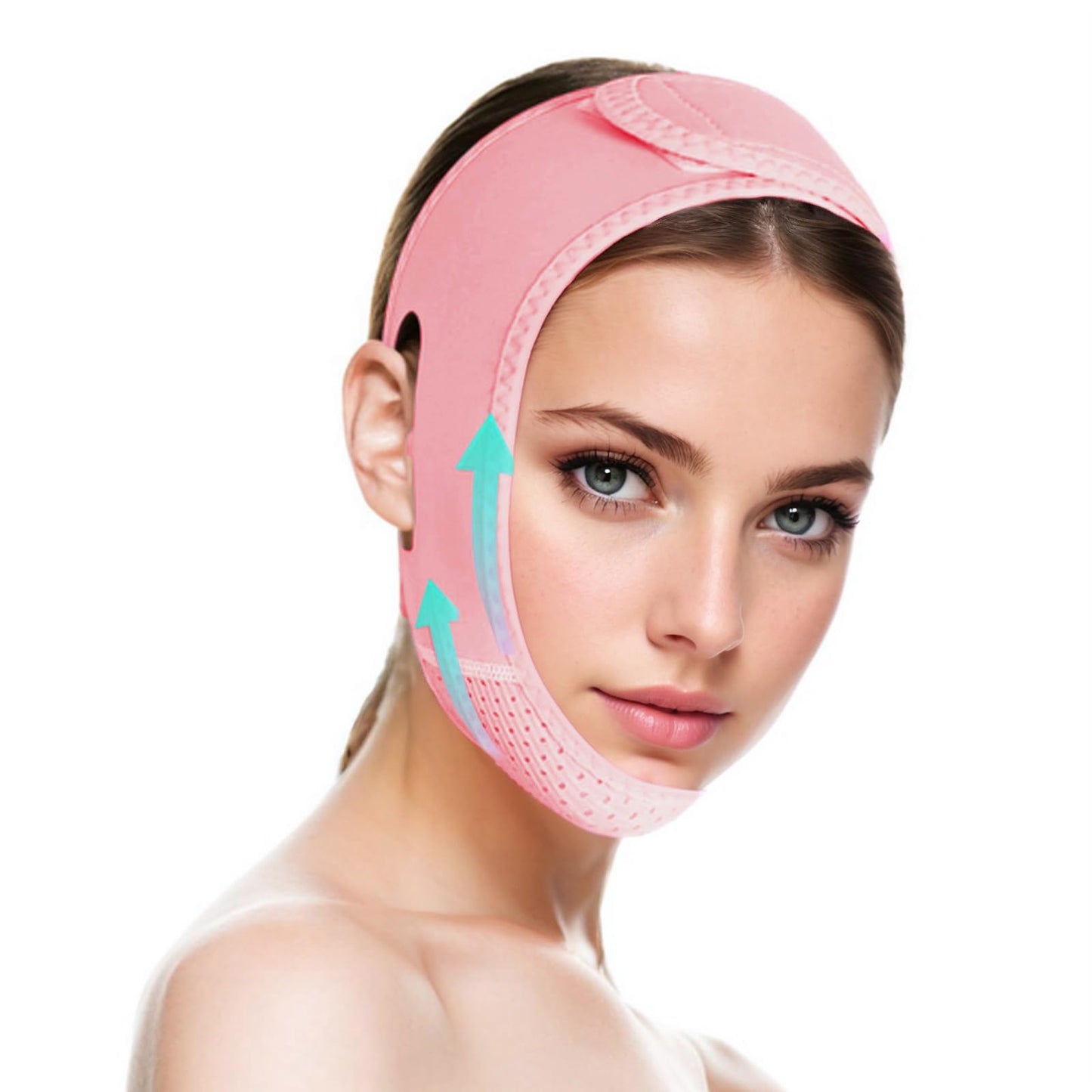 V Line Lifting Mask Chin strap for sleeping, V Line Lifting Mask for Women,Jaw Exerciser,Medium,Pink