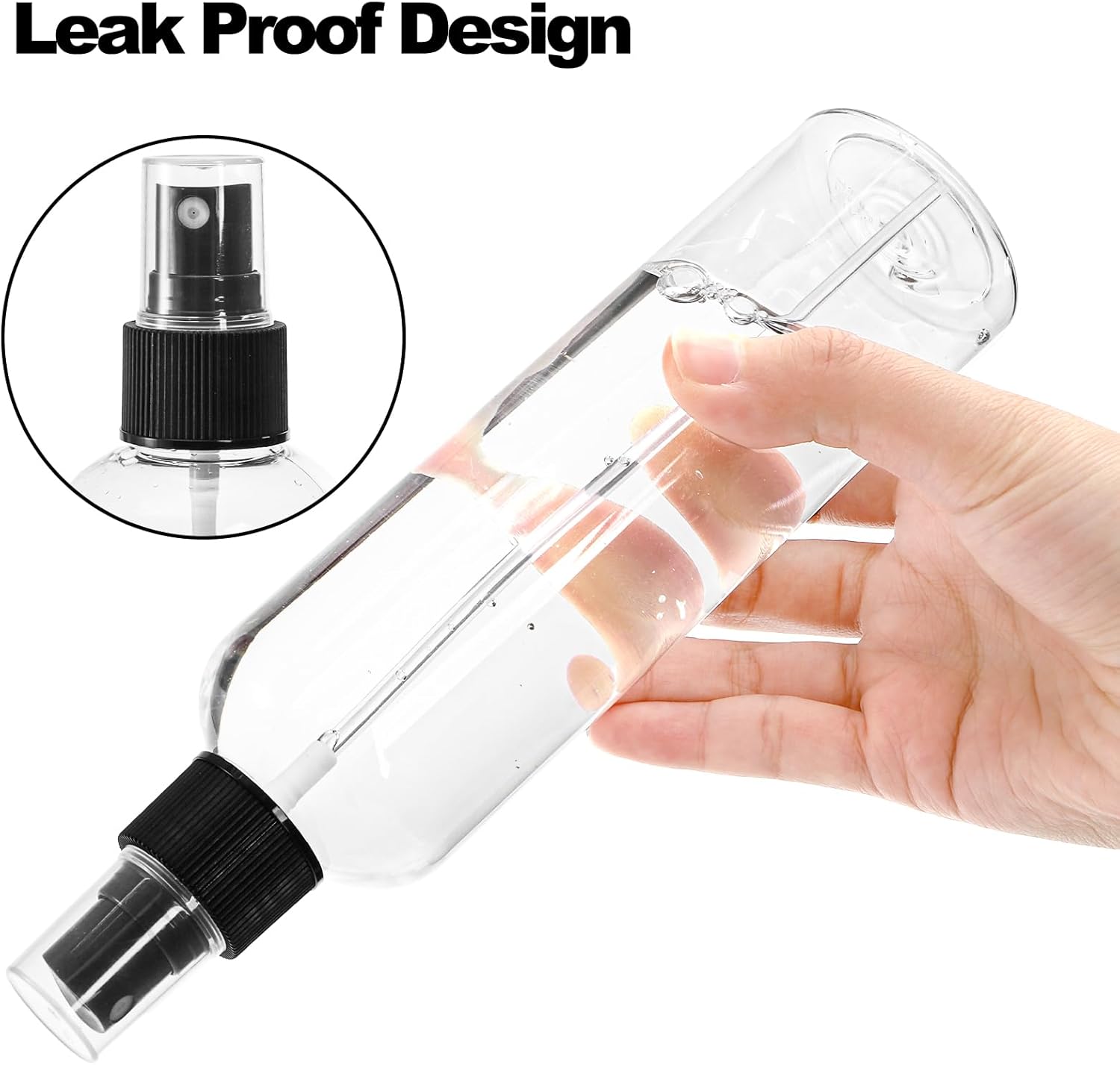 16 Pack 8 oz Clear Plastic Spray Bottles - Fine Mist Sprayers for Essential Oils & Travel