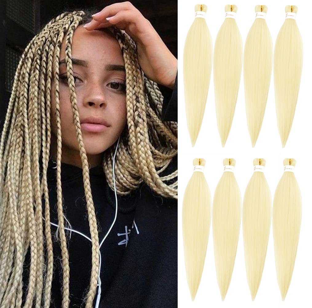 8 Packs 20-Inch Ombre Pre-Stretched Braiding Hair - Soft Yaki Texture Extensions