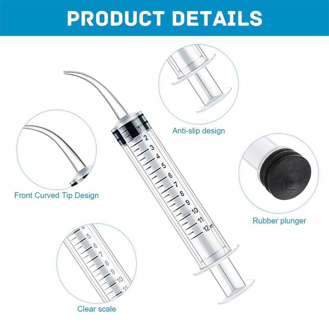 Tonsil Stone Remover Wisdom Teeth Cleaner Dental Irrigation Cleaning with Curved Tip for Oral Dental Care Feed Pets 5 Pcs