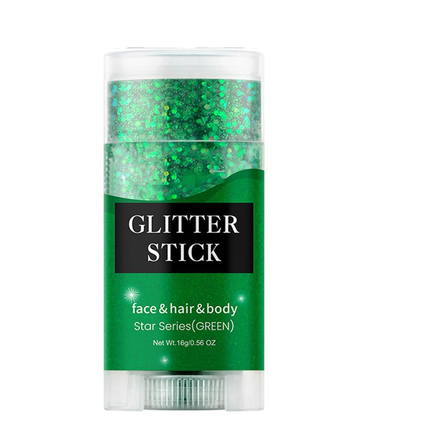 Liplaya Glitter Stick, Liplaya Stick Red White Blue, Glitter Hair and Body, Waterproof and Long-Lasting, for Stage Party, Carnival (Green)