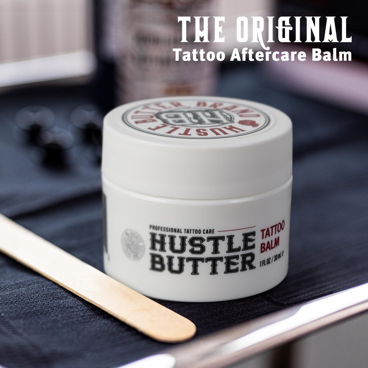 Hustle Butter Deluxe – Tattoo Butter for Before, During, and After the Tattoo Process – Lubricates and Moisturizes – 100% Vegan Replacement for Petroleum-Based Products – 1 oz