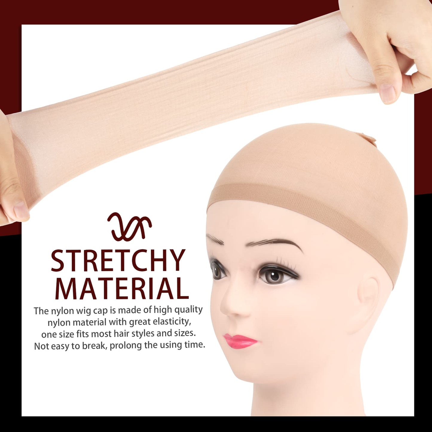 Fandamei Wig Cap, 4PCS Nylon Wig Caps Nude for Women, Stocking Wig Caps for Halloween, Cosplay. Wig Cap for Women, Men, Kids, Stocking Caps for Wigs