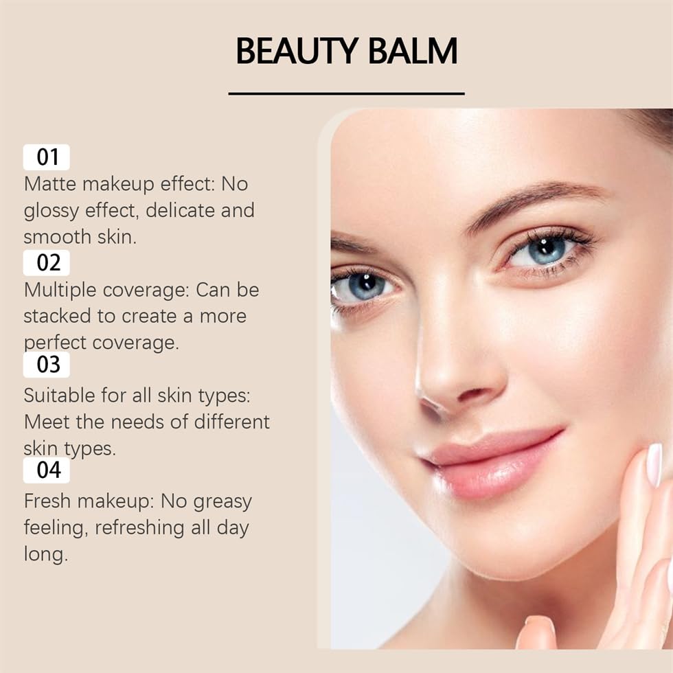 Covebalm Foundation, Skween Beauty Skin Tint, 4-in-1 Foundation Moisturizing Stick, Natural Cover Beauty Balm, Moisturizing, Locks In Moisture and Fits Skin Lightly (#03)