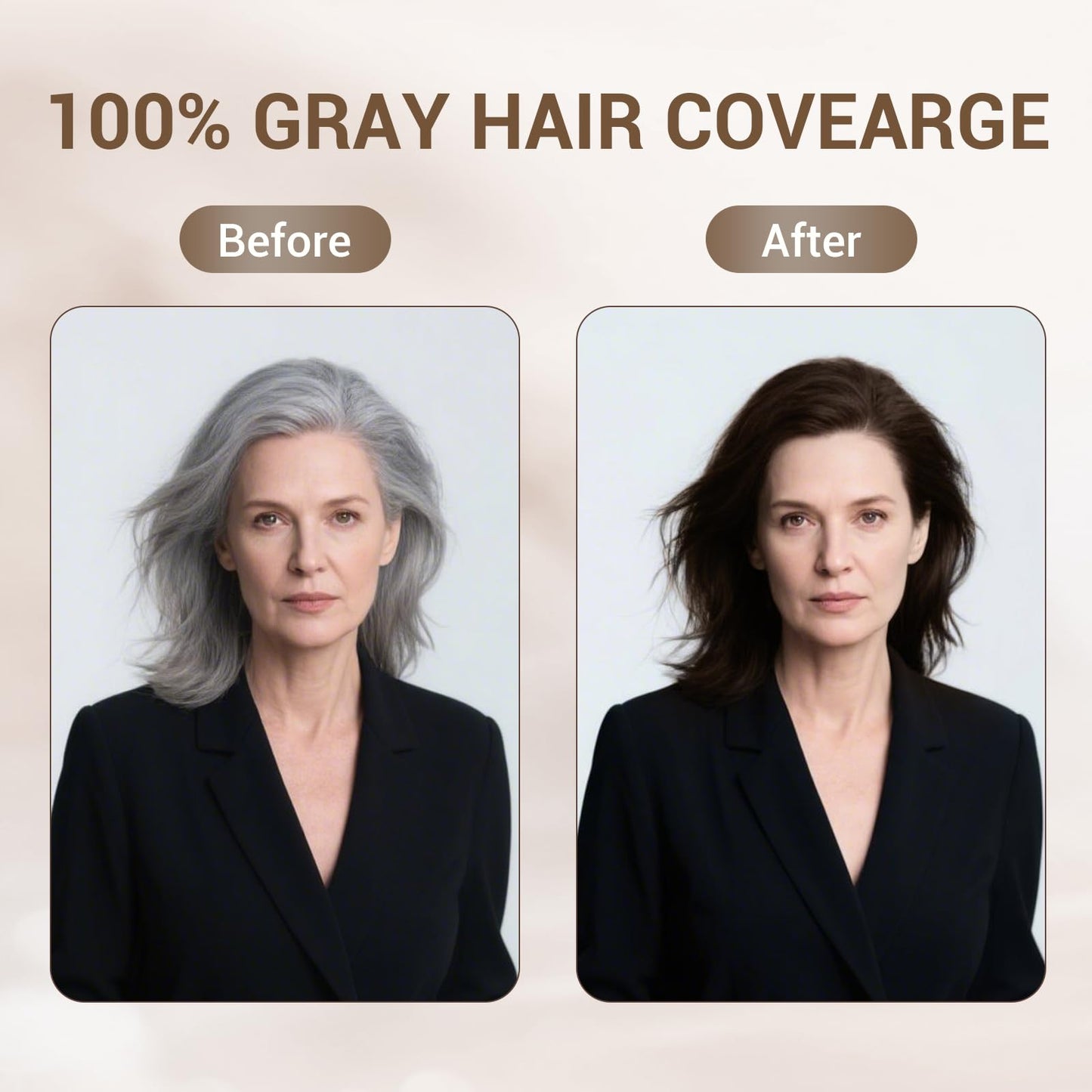 Farndu Dark Brown Hair Dye Shampoo 3 in 1 for Women Men Hair Color Shampoo Dye for Grey Hair Coverage Seimi Permanent Instant Champu Para Canas Mujer