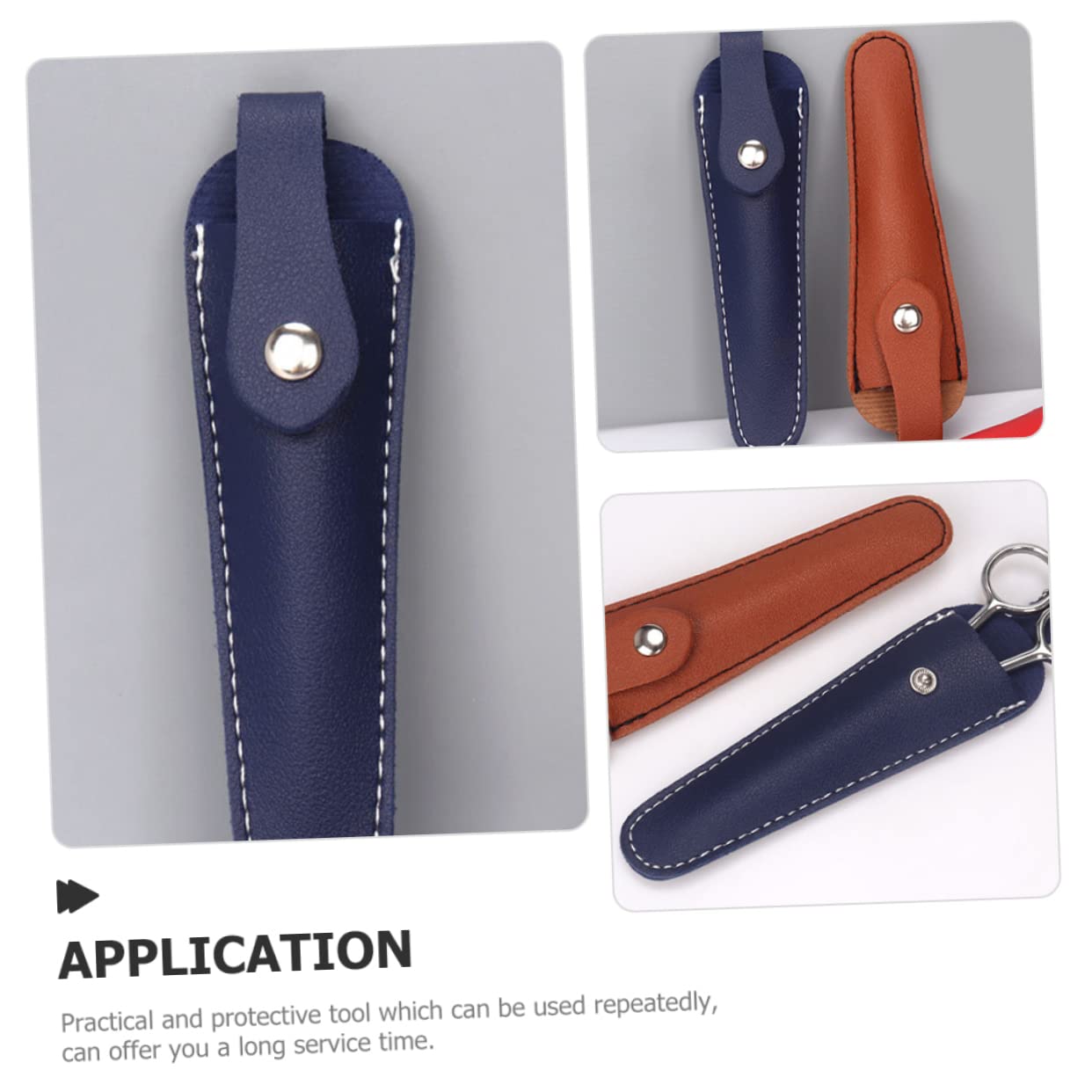 MERRYHAPY 2pcs Pu Leather Scissor Holder Lightweight Barber Hairdressing Tool Bag for Protection for Salon and Home Use