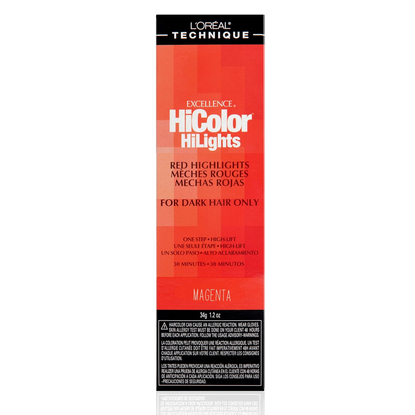L'OREAL TECHNIQUE HiColor Red HiLights Permanent Hair Color for Dark Hair | Intense Red Highlights | No Pre-Lightening Required | Rich, No-Drip Creme | Quick Processing Time | Magenta