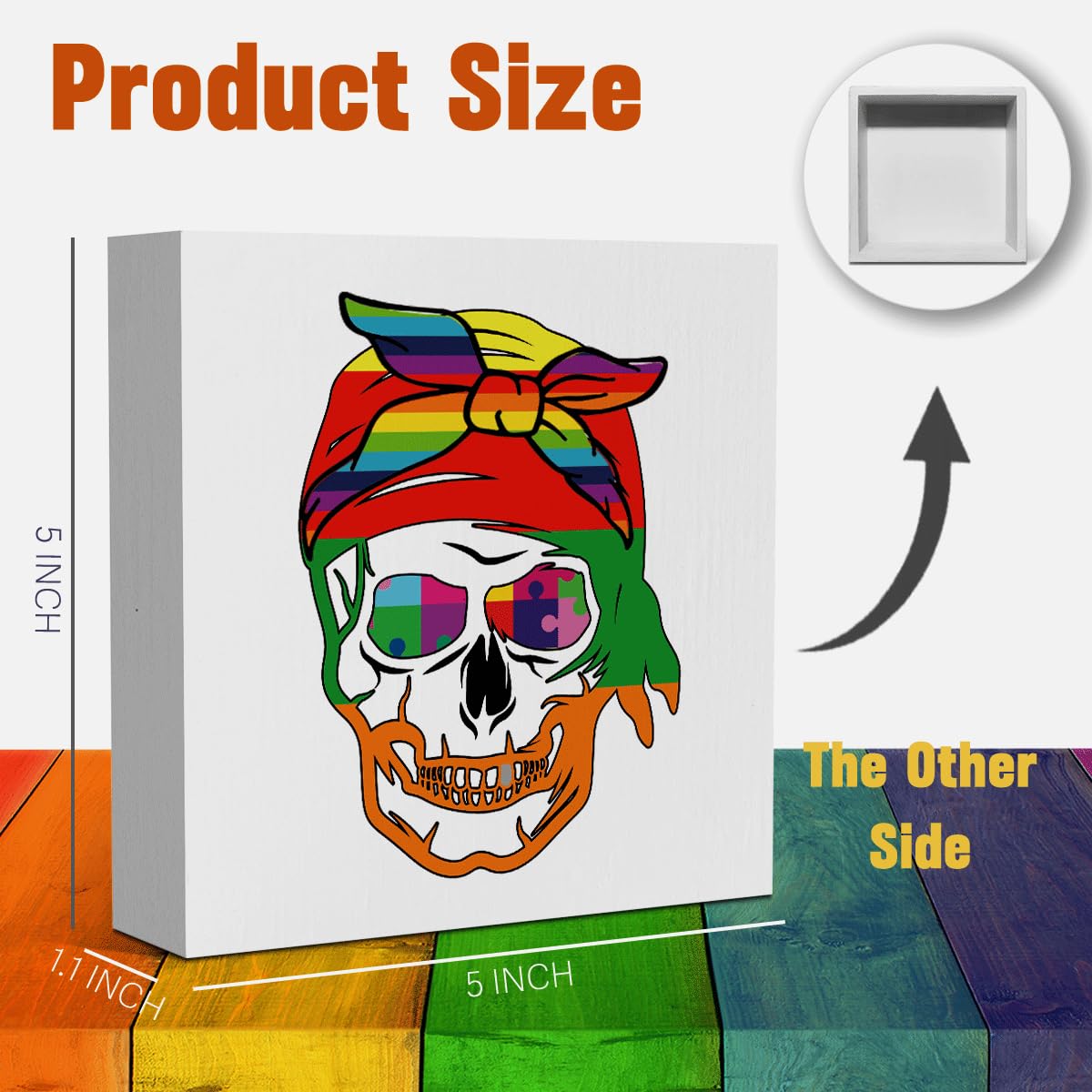 Funny Gay Pride Coming Out Gifts for Lesbian Gay Women Men Pride Decorations for Table Best Rainbow Skeleton Prides Month Party Decor 5 x 5 inches