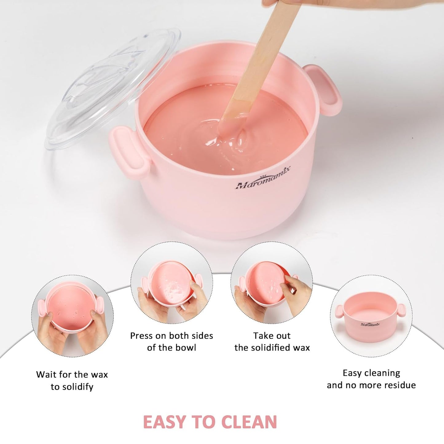 Portable Silicone Wax Warmer Kit with 4 Hard Wax Beads for Home Hair Removal