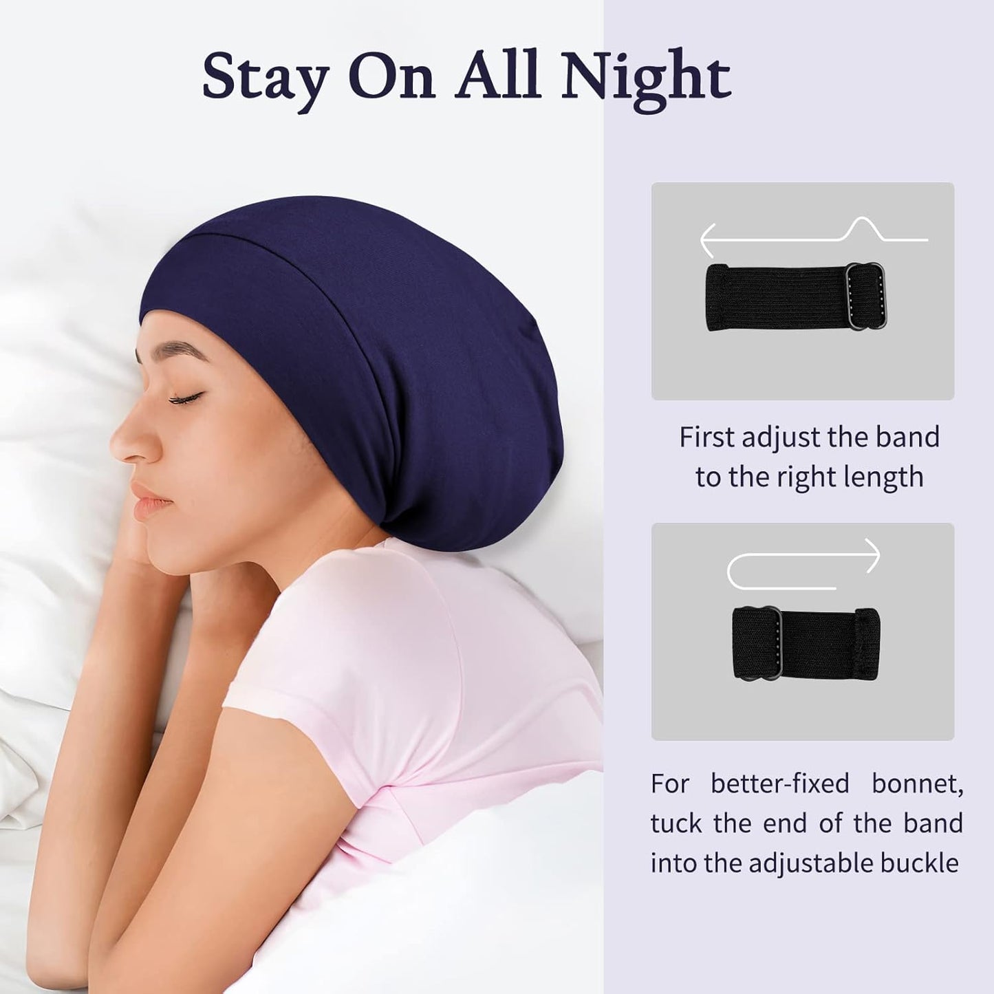 100% Silk Dreadlock Cap & Bonnet for Sleeping - Extra Large Hair Cover for Men & Women