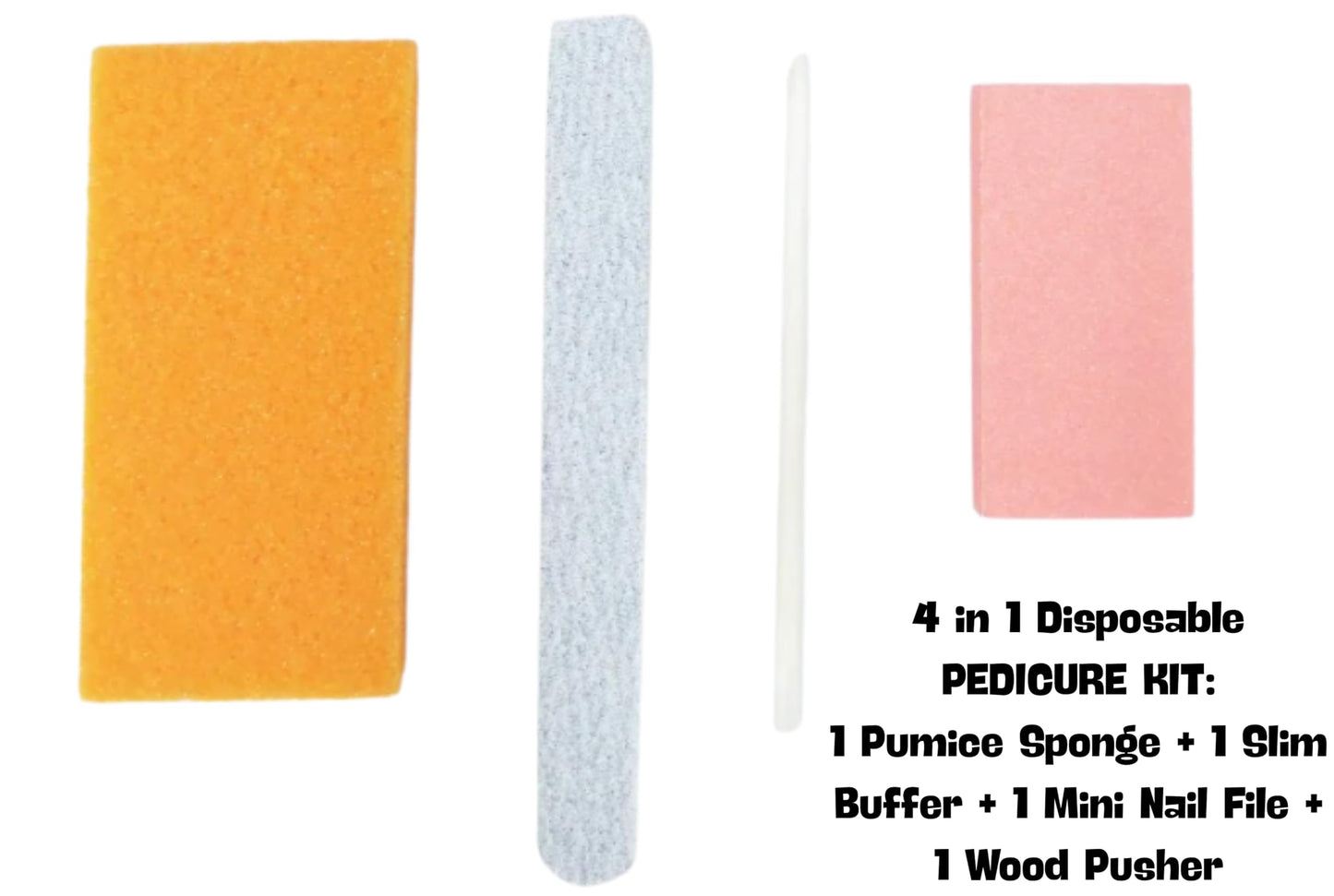 Disposable Nail Care Kit Set, 4-in-1 Pedicure Kit with Pumice Sponge and 2-in-1 Manicure Kit with Buffer for Nail Salon or Home Use - Travel Friendly – Colors May Vary