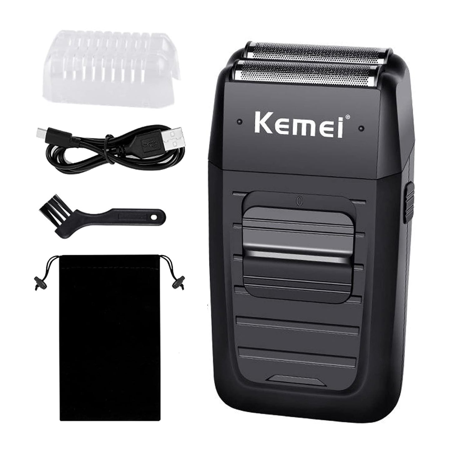 Men's Cordless Electric Razor - Kemei Precision Beard Trimmer with Twin Blades