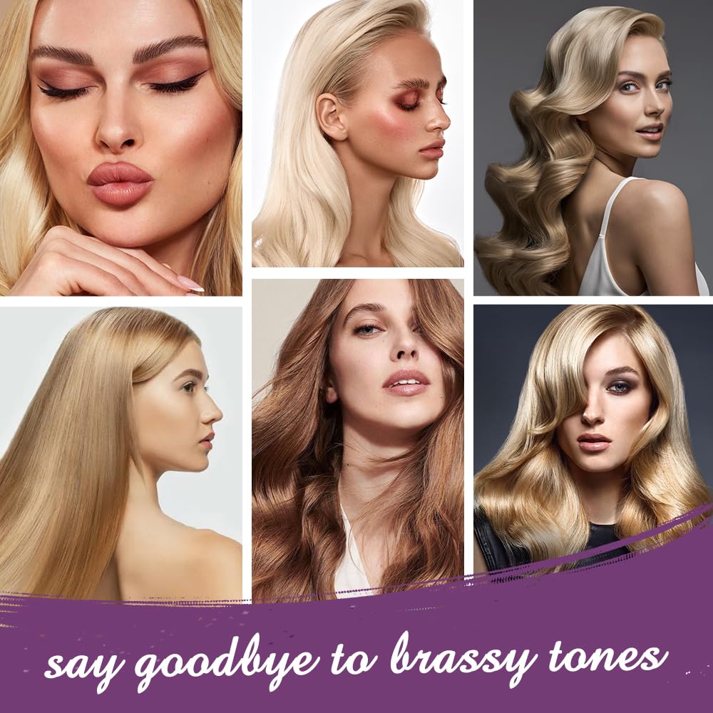 Karseell Purple Hair Mask For Blonde Silver Gray Highlighted Hair Professional Neutralizes Brass & Yellow Tones 16.90 oz 500ml