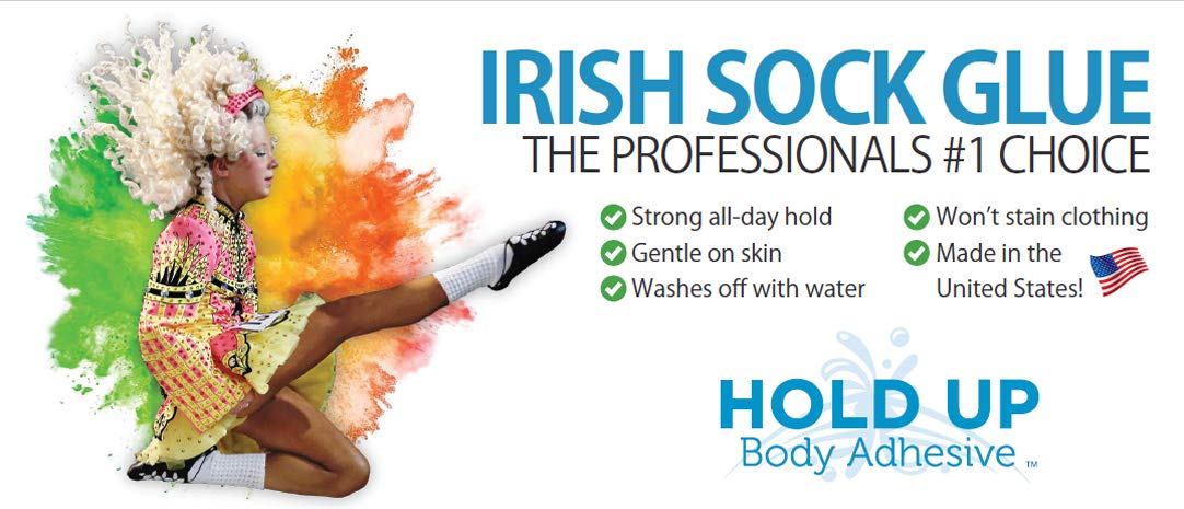 Hold Up Body Adhesive Premium – Body Glue for Dancers Roll On Skin Adhesive for Compression Socks Thigh Highs Costumes Clothing Lingerie Fashion Cosplay – 2 oz Roll On
