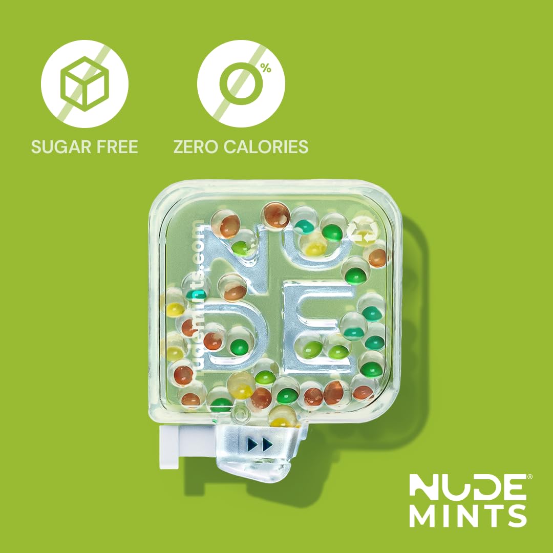 NUDE MINTS | Dual Action Liquid Capsules | Mouth Watering Mint - Lasts 3X Longer - 3X Stronger - Extreme Bad Breath Treatment For Adults - Sugar Free, 0 Calorie - Variety - 5 Pack - 150 Capsules