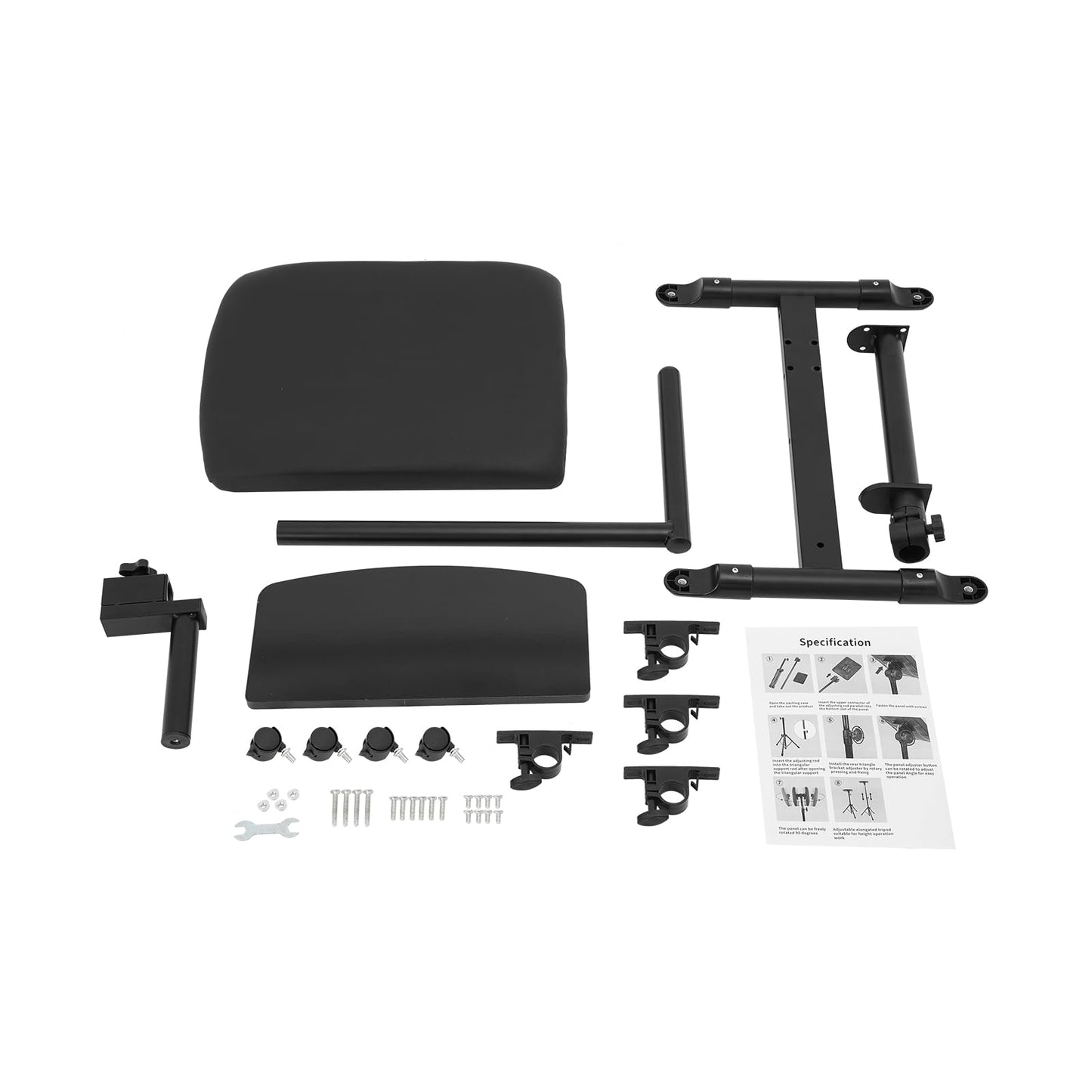 Advanced Tattoo Armrest Holder, Arm Rest Stand With Workbench With 4 Wheels (All With Brakes), Adjustable Height & Angle Arm Rest Stand For Beauty Salons, Studios, Dental Clinics, Tattoo Shops Etc