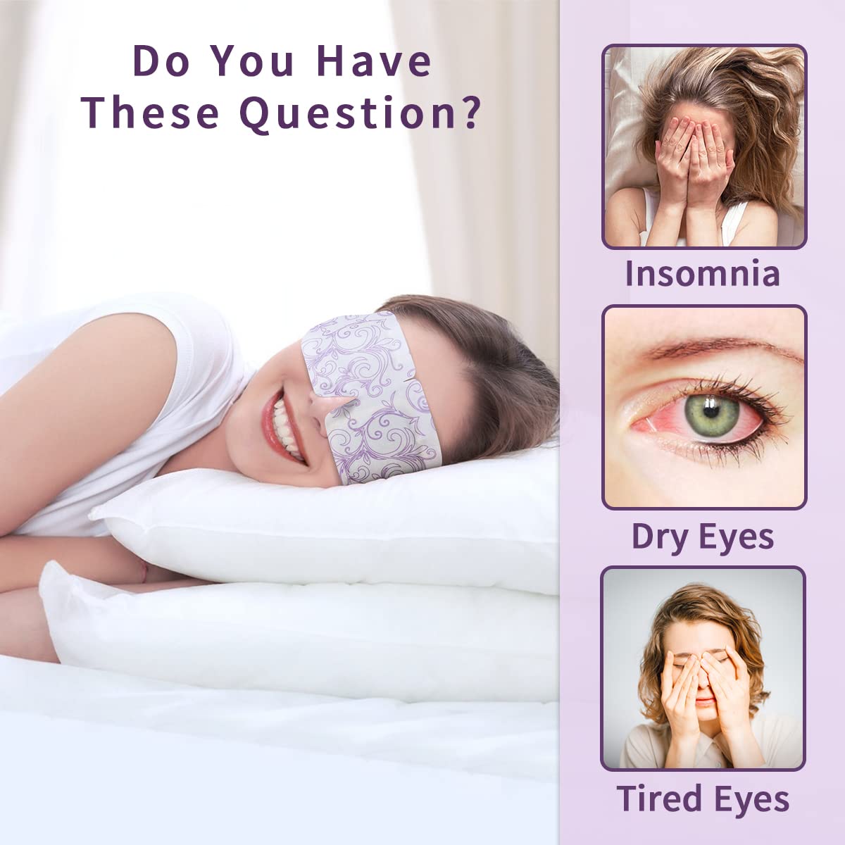 Self-Heating Eye Mask 18 Pack - Silk Cotton Warm Compress for Dry Eye Relief