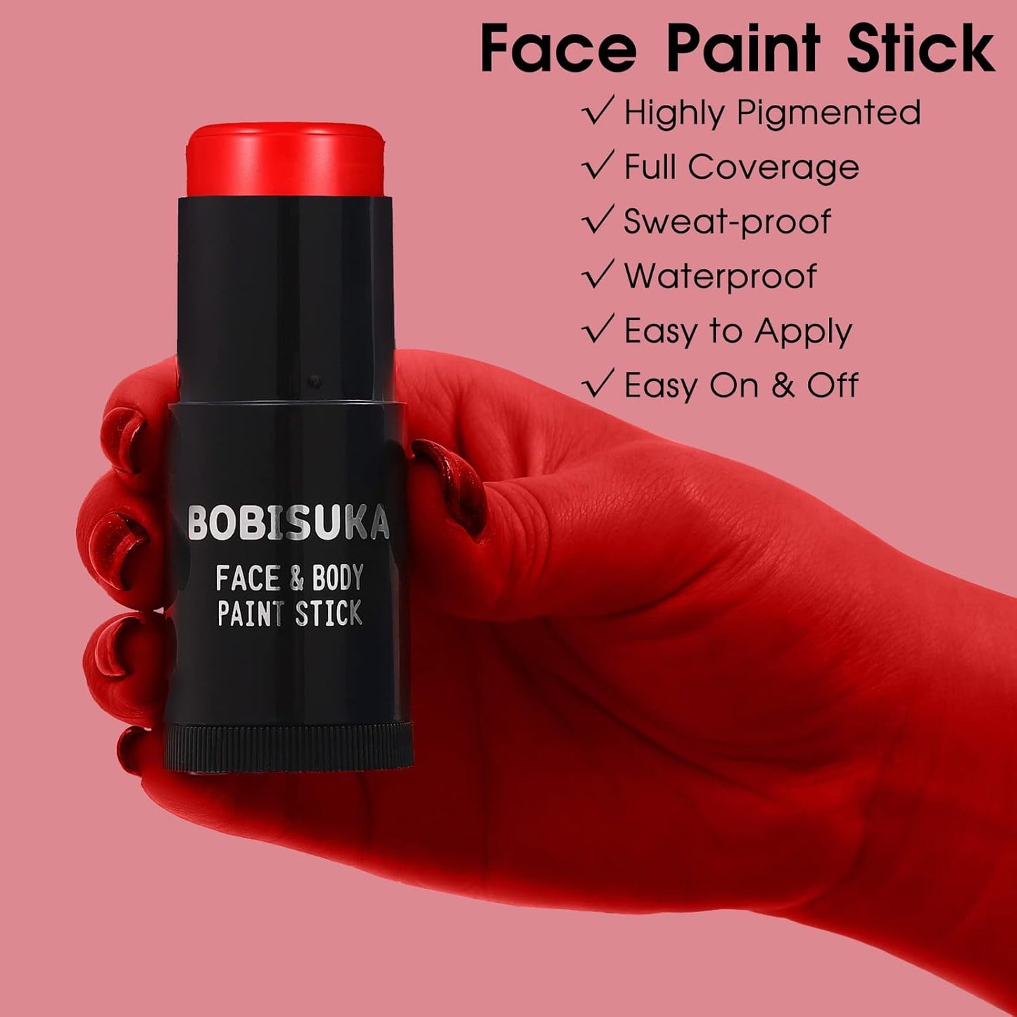 Red White Blue Face Paint Stick Kit - Eye Black for Football, Baseball & Halloween