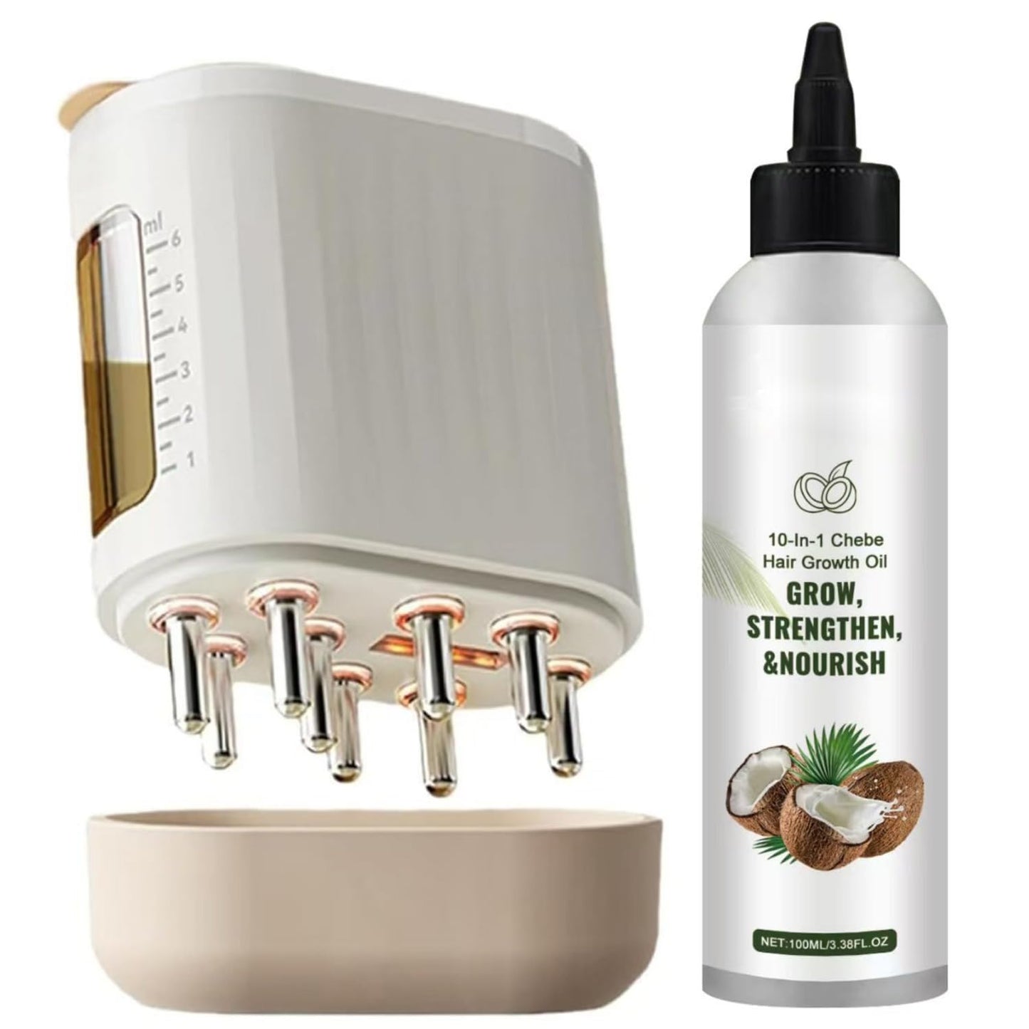Electric Hair Oil Applicator for Hair Growth, Follicle Activator 3.0, Follicle Activator 3.0 for Women, 2 in 1 Hair Oiling Applicator (Follicle activator + Oil)