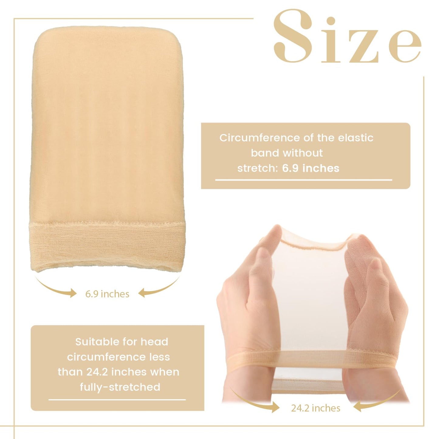 Z-CHARMMY Sheer HD Wig Caps for Lace Front Wig, 36 Pieces Non Slip Bald Stocking Caps for Women, Beige