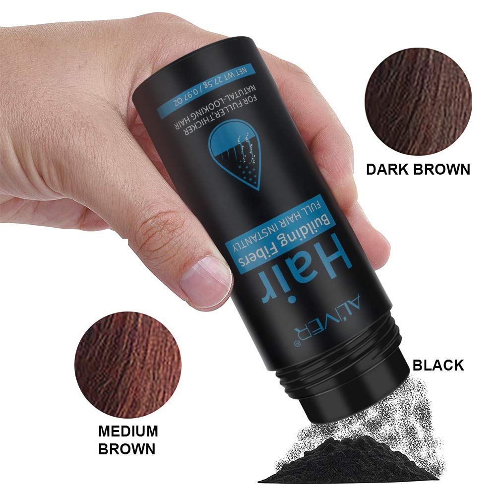 Hair Fibers for Thinning Hair With Spray,Undetectable Natural Formula,Thicker Fuller Hair in 15 Seconds,Instantly Conceal & Thicken Thinning or Balding Hair Areas,For Men&Women,Black