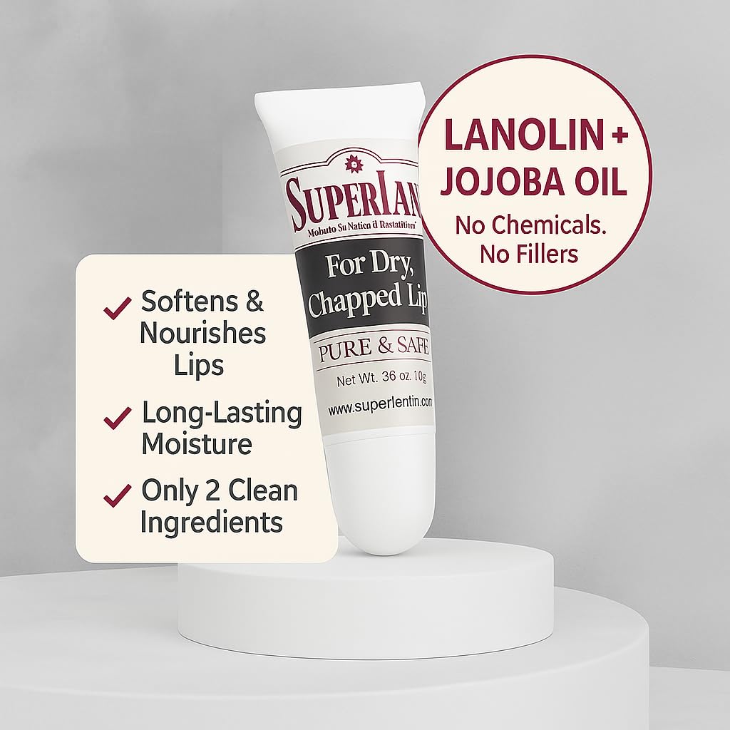 Organic Lanolin Lip Balm 3-Pack | Hydrating Lip Care for Cracked Lips & Nipple Cream