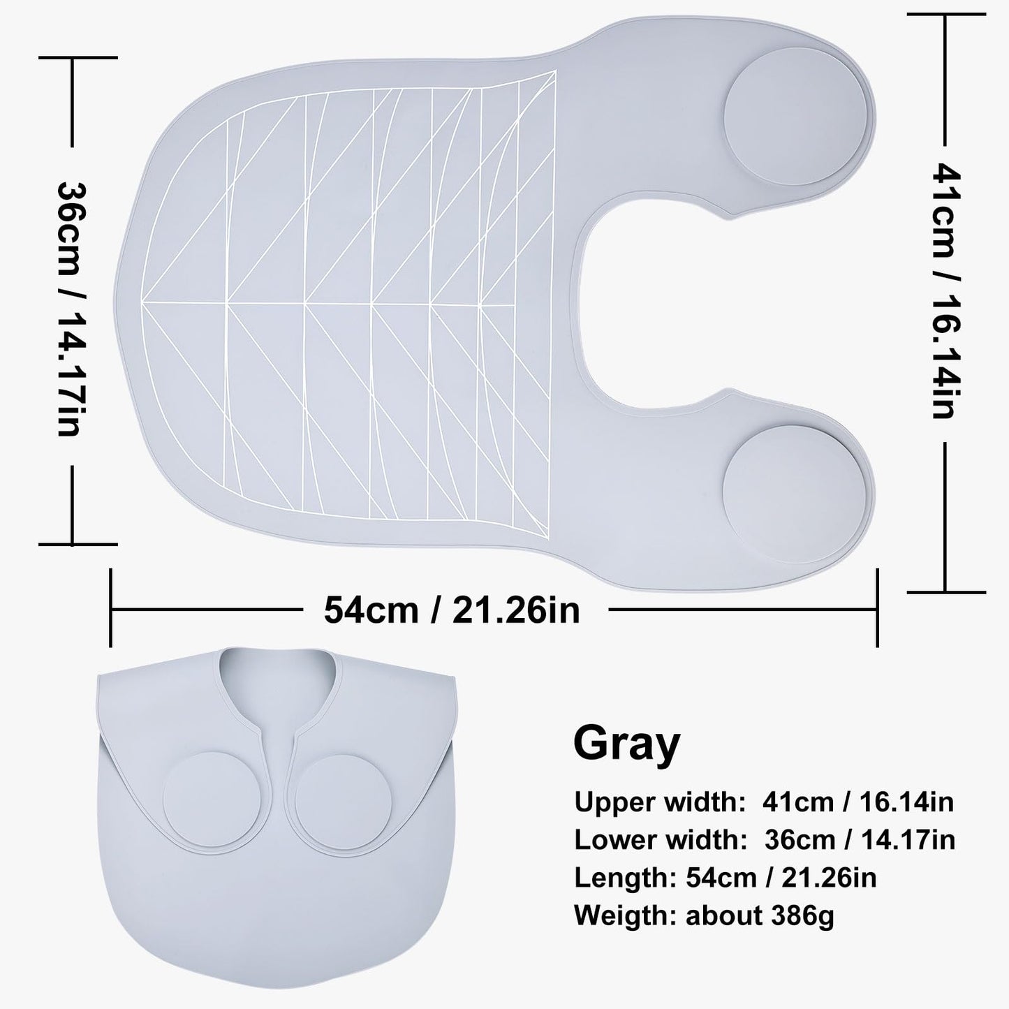 AISEELY Large Hair Dye Collar, Waterproof Weighted Front Hair Collar Barber Hair Dye Guide Collar, Silicone Hair Cutting Shawl, Rubber Neck Wrap Neck Guard, Salon Hairdressing Hair Cutting Pad, Grey