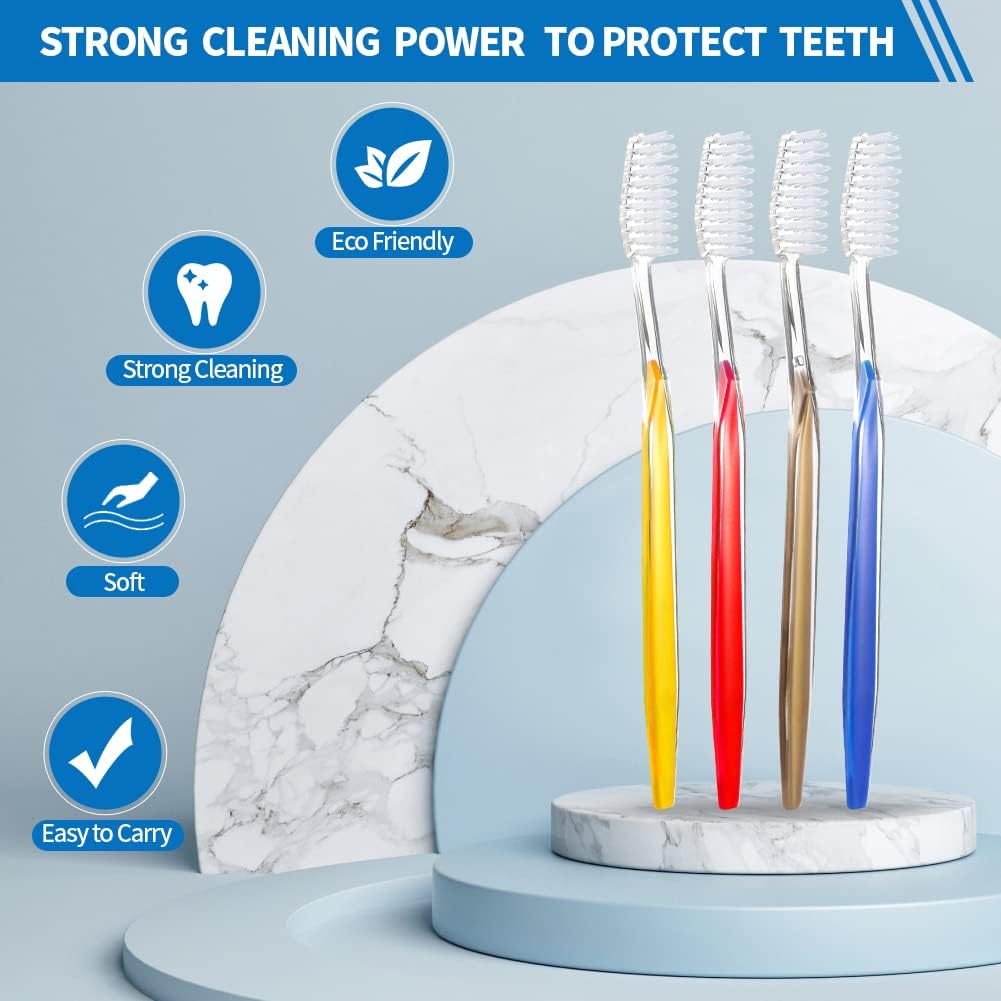 200 Individually Packaged Disposable Toothbrushes - Multi-Color Bulk Pack for Travel, Hotels & Camping
