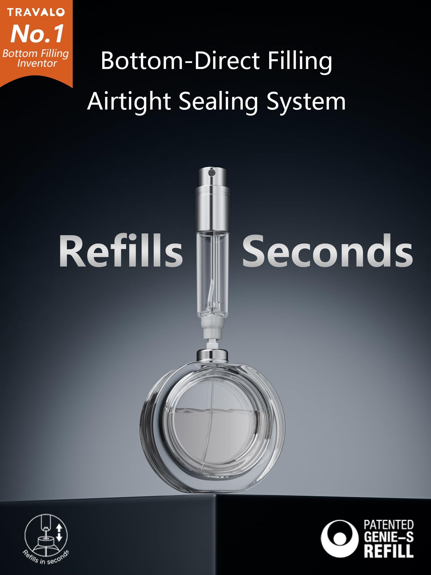 TO TRAVALO NEW CLASSIC Refillable Perfume Atomizer, Bottom Filling Fragrances Perfume Bottle, Mini Cologne Dispenser, Travel sized (SILVER)